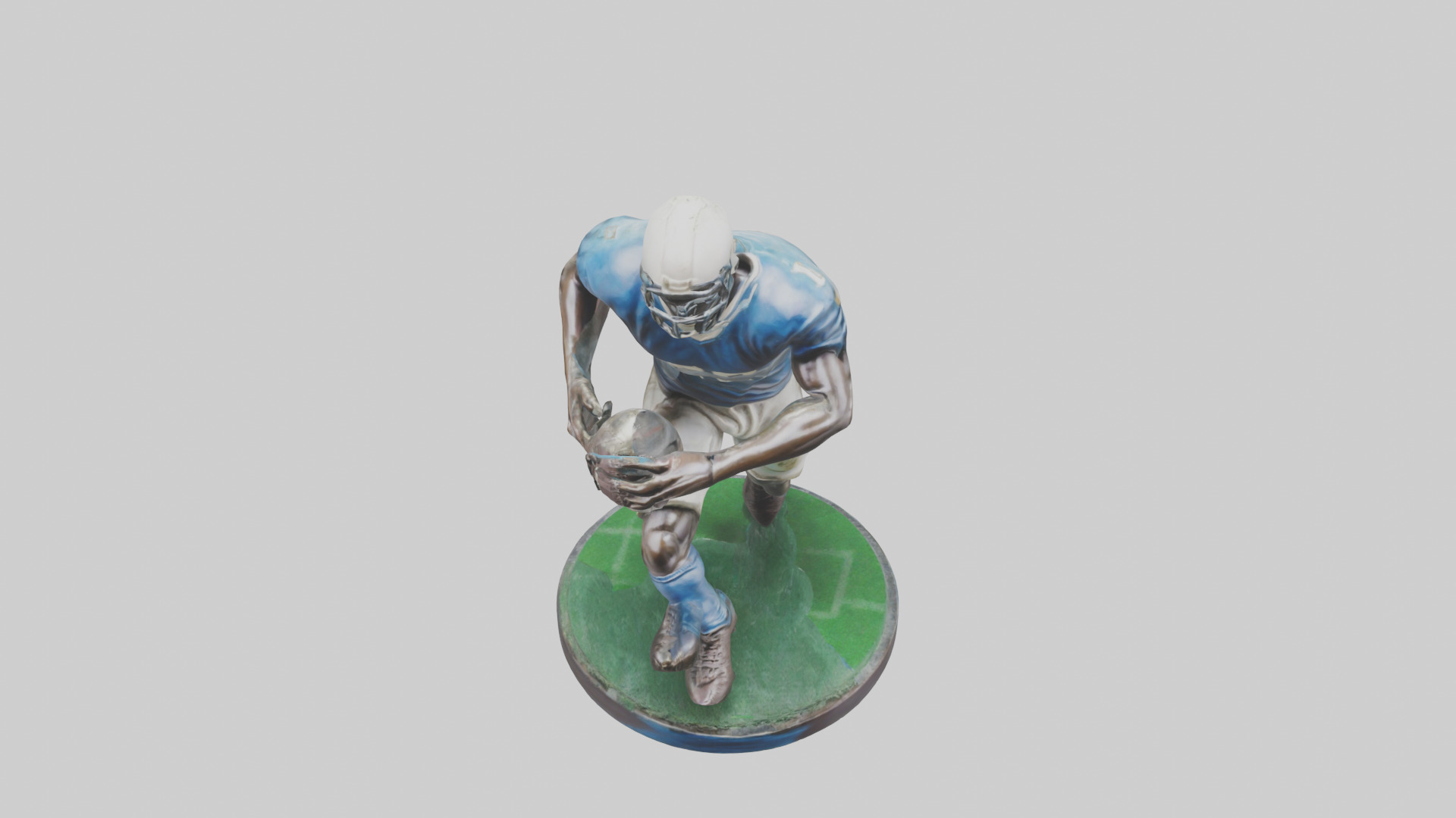Football Player in Action statue model 3D model_16