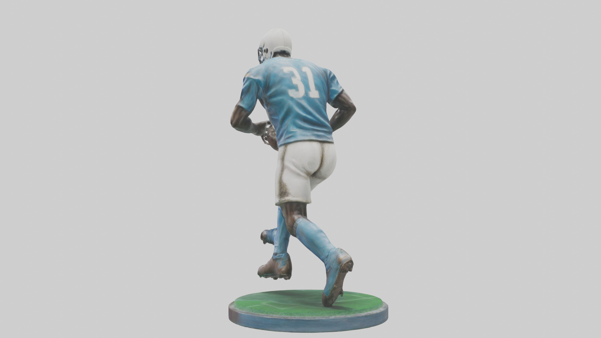 Football Player in Action statue model 3D model_1