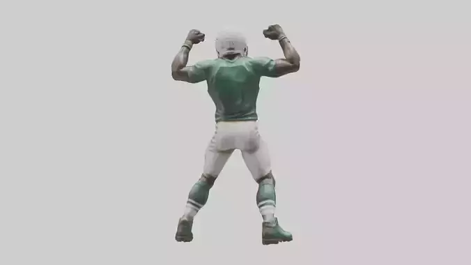 Football Player in Defensive Pose statue model 3D model