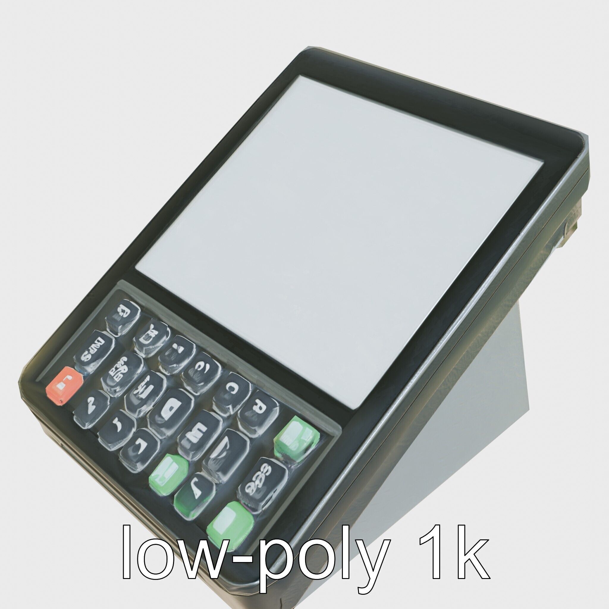 Modern POS Terminal with Touchscreen Display Low-poly 3D model_13