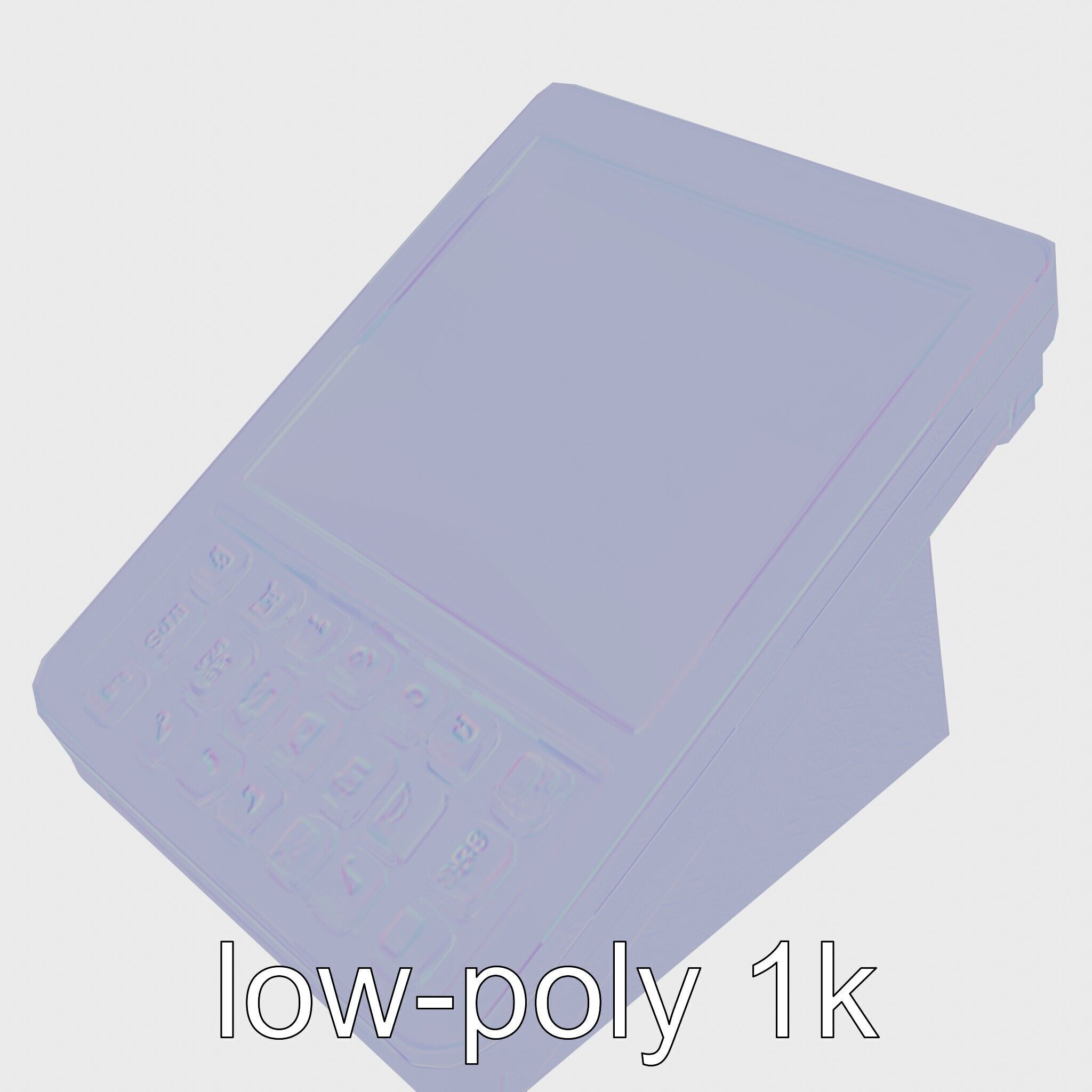 Modern POS Terminal with Touchscreen Display Low-poly 3D model_14