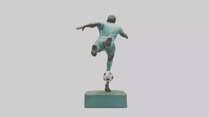 Footballer in GoalScoring Pose statue model