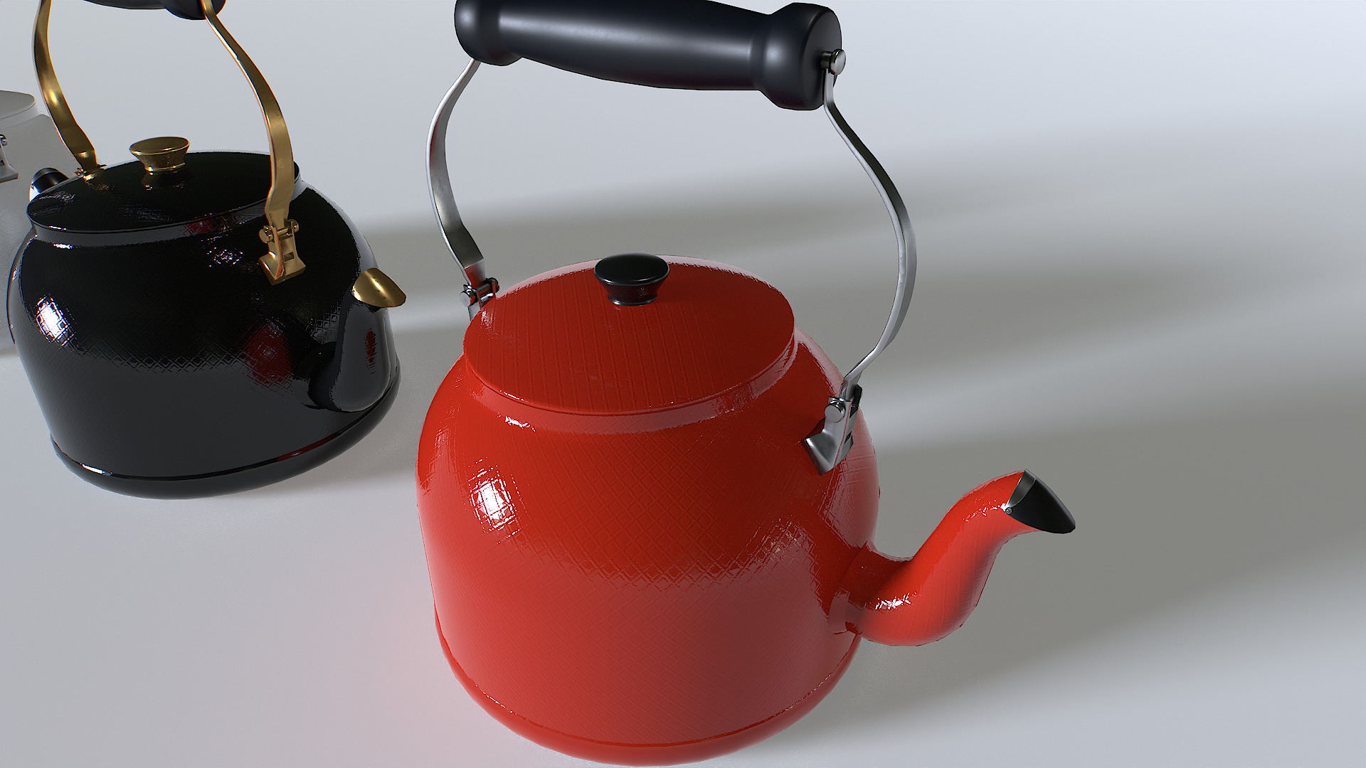 Kettle teapot pack 1 Low-poly 3D model_5