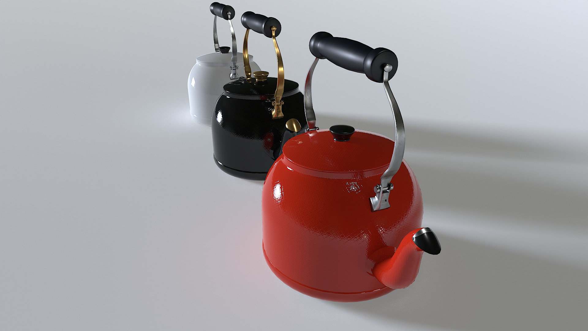 Kettle teapot pack 1 Low-poly 3D model_8