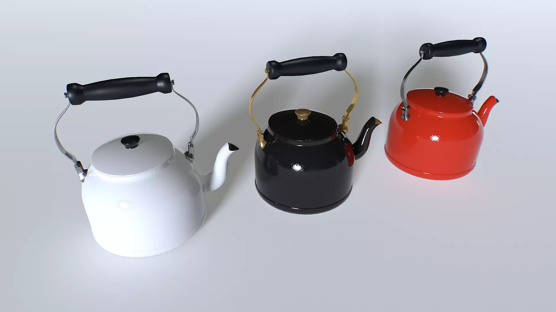 Kettle teapot pack 1 Low-poly 3D model_0