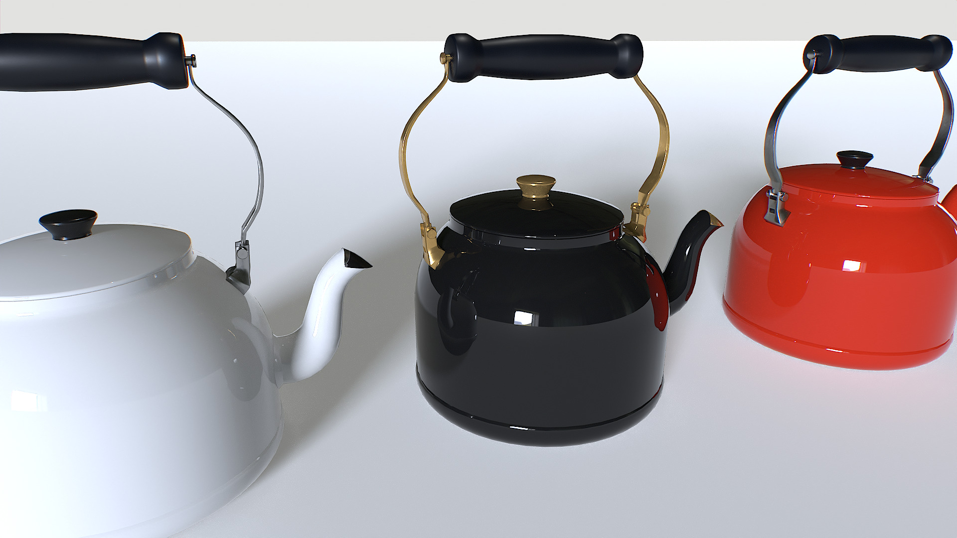Kettle teapot pack 1 Low-poly 3D model_1