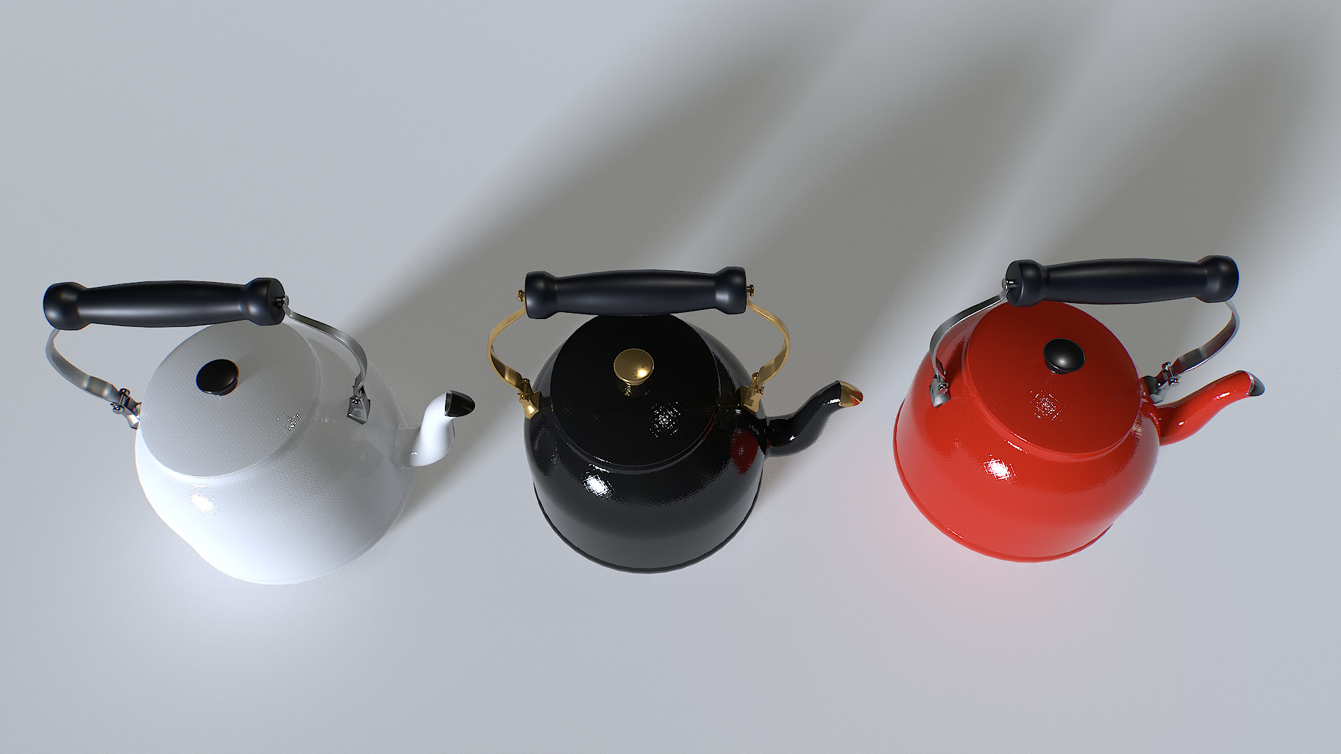 Kettle teapot pack 1 Low-poly 3D model_7