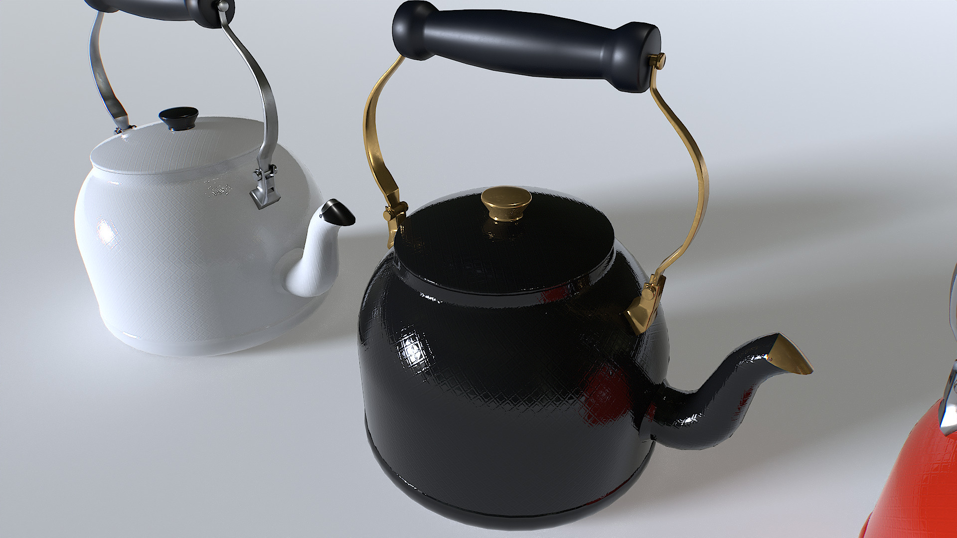 Kettle teapot pack 1 Low-poly 3D model_4