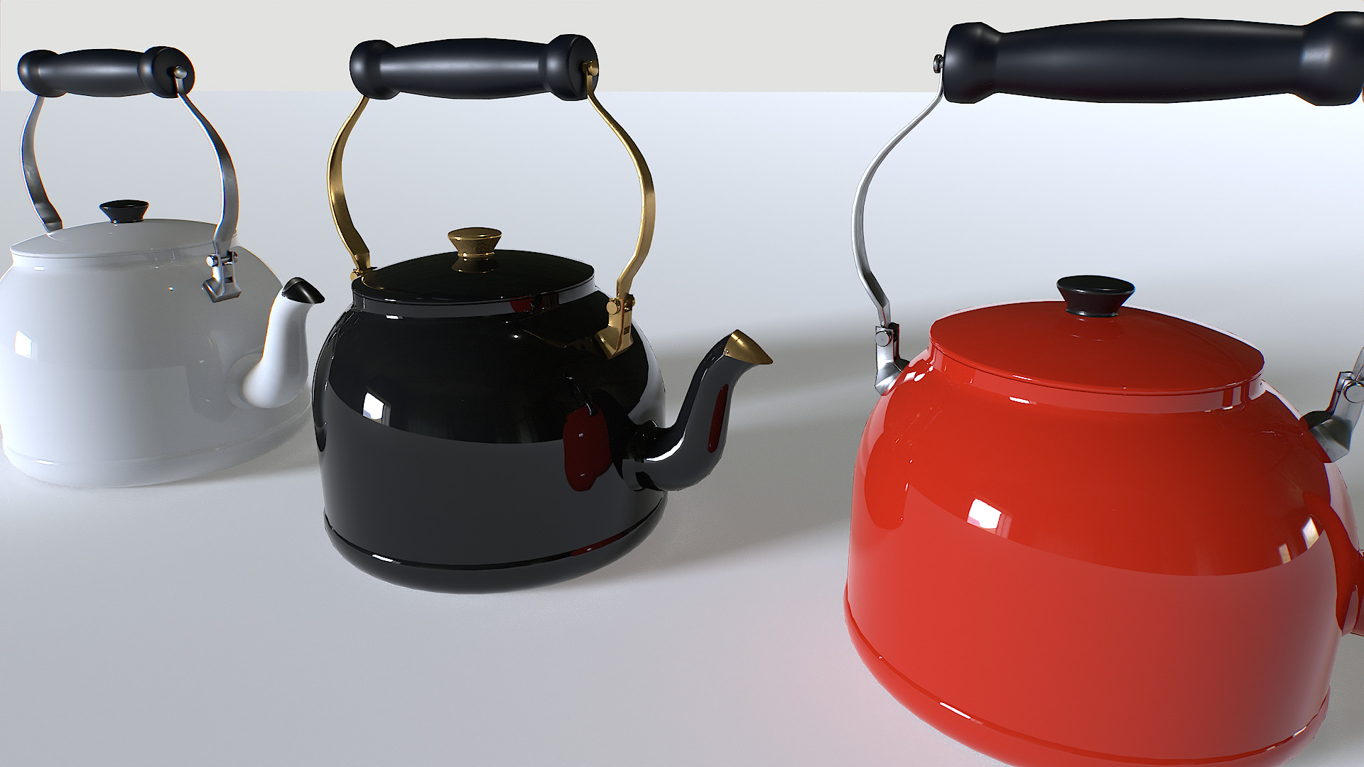 Kettle teapot pack 1 Low-poly 3D model_2
