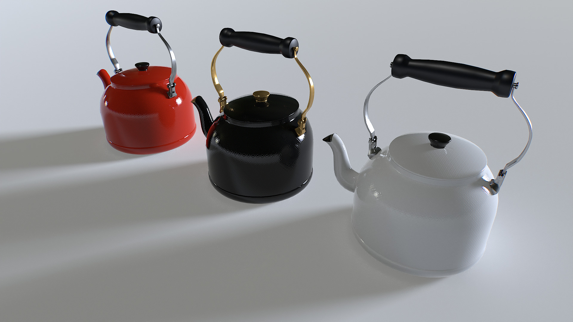 Kettle teapot pack 1 Low-poly 3D model_6