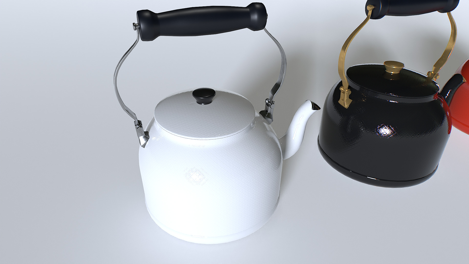 Kettle teapot pack 1 Low-poly 3D model_3