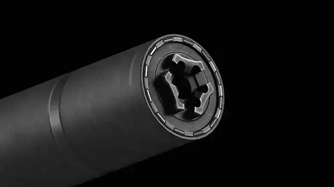 CGS Helios QD Ti SUPPRESSOR Low-poly 3D model CGS Helios QD Ti SUPPRESSOR Low-poly 3D model