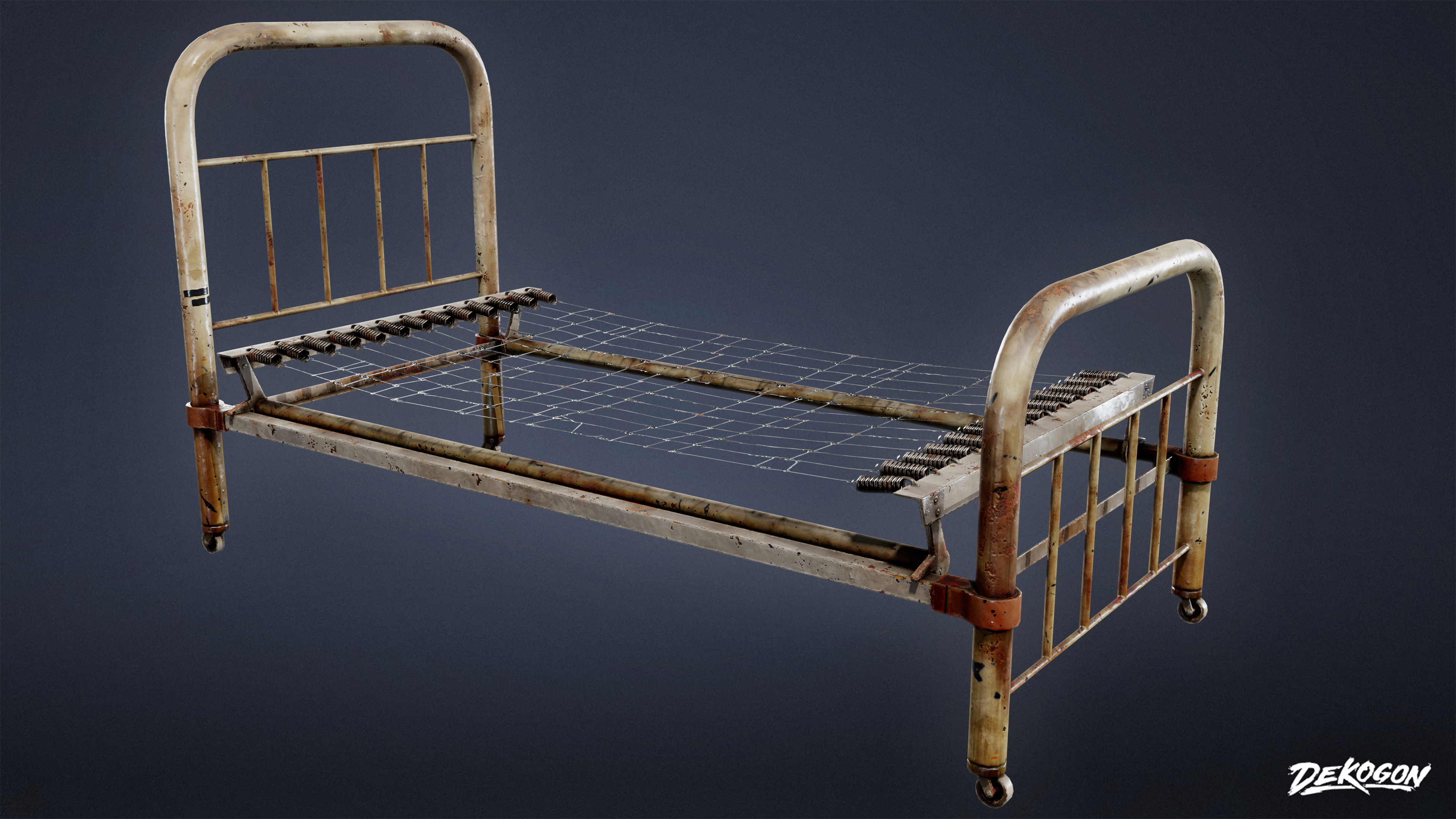 ATTIC - Bed Frame 01 - LOW POLY Low-poly 3D model_4