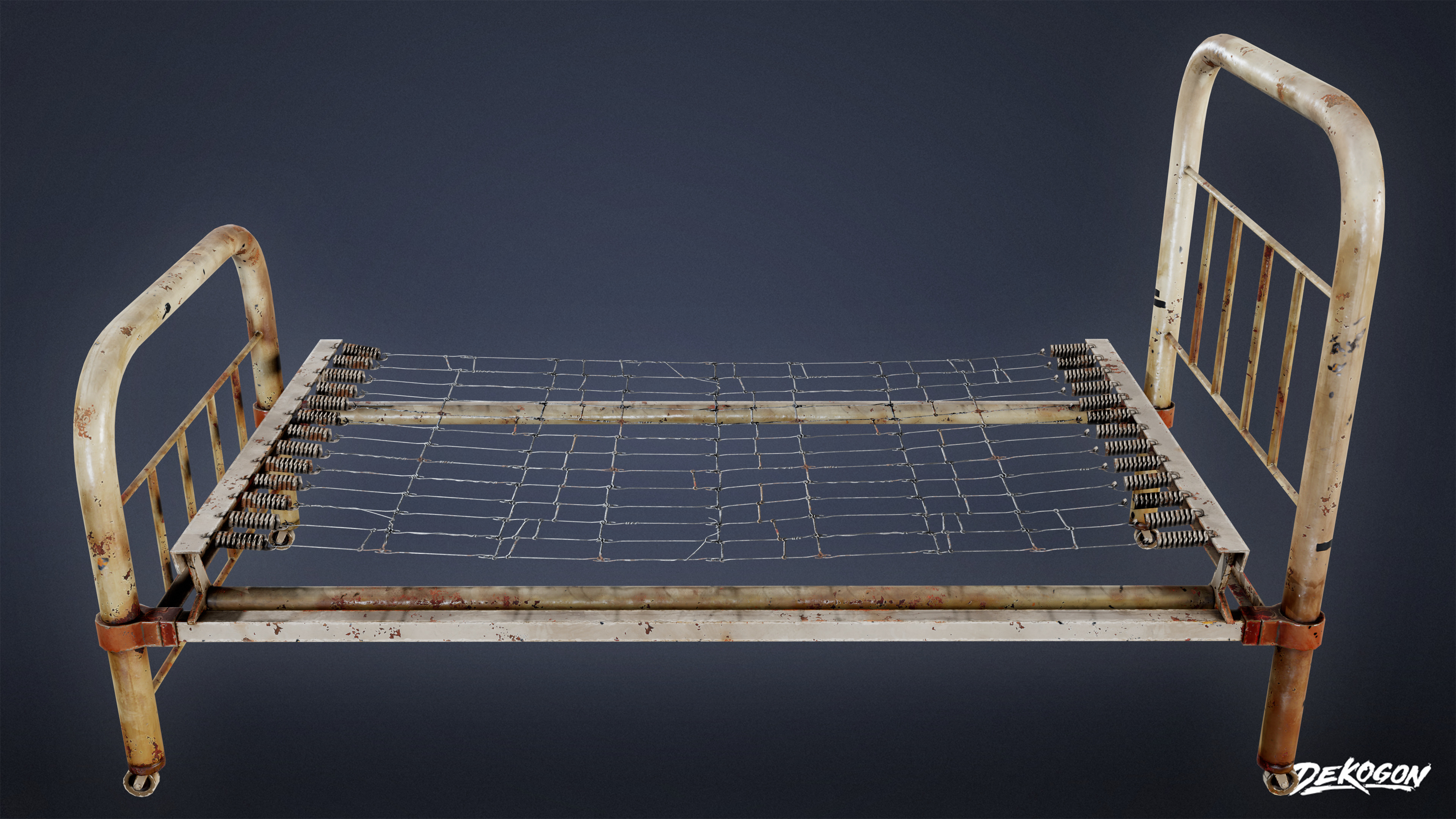 ATTIC - Bed Frame 01 - LOW POLY Low-poly 3D model_3