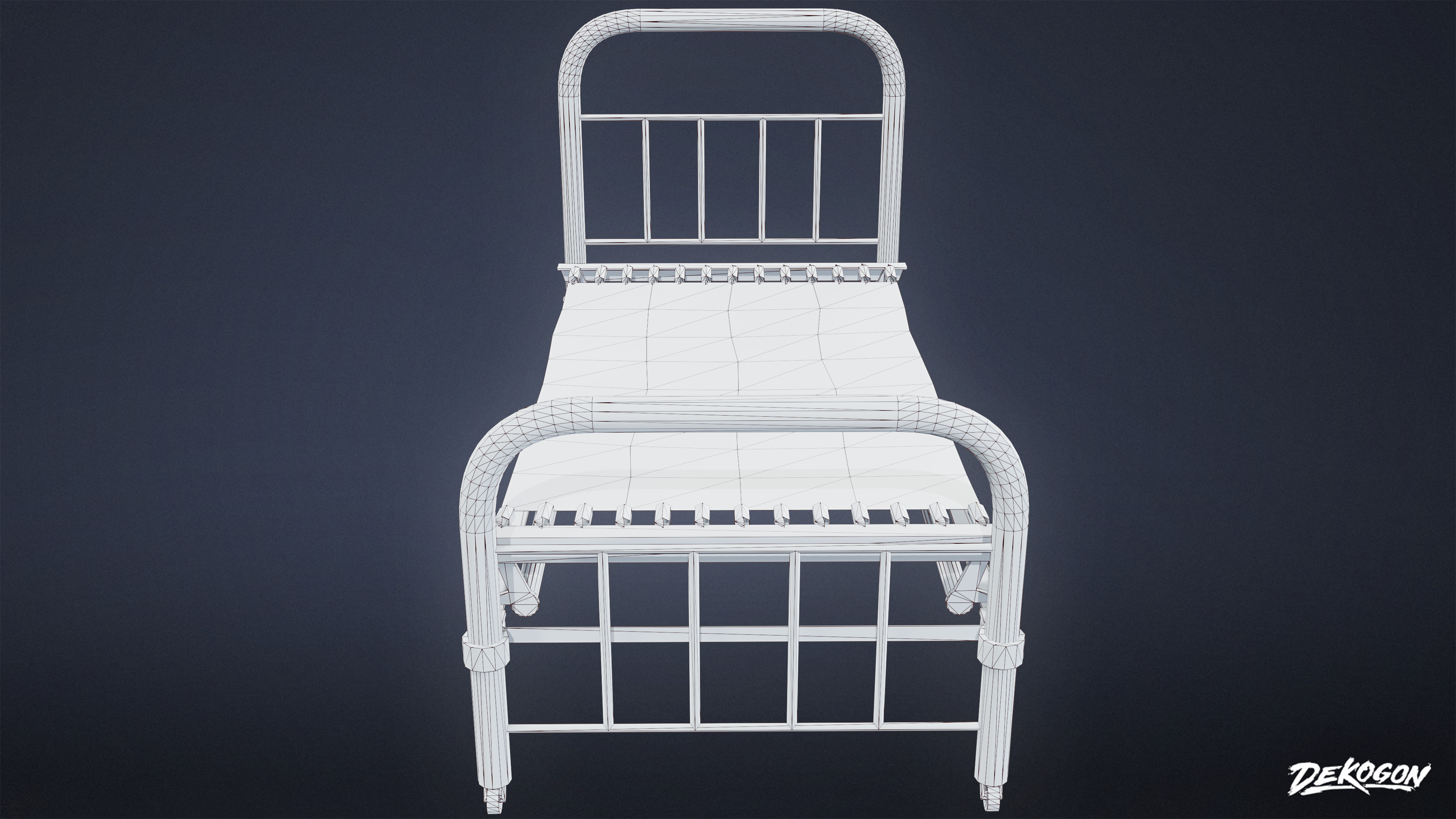 ATTIC - Bed Frame 01 - LOW POLY Low-poly 3D model_9