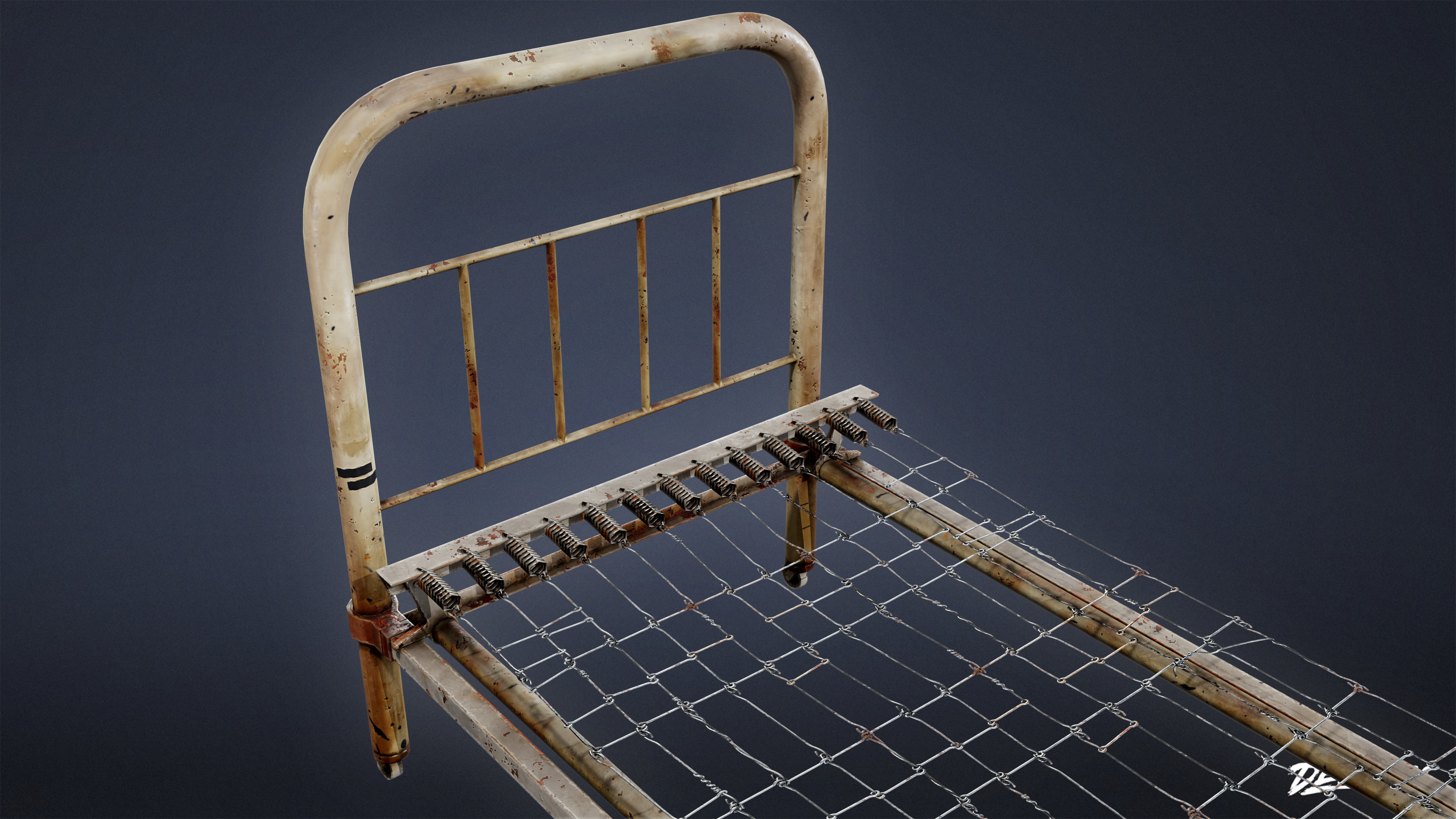 ATTIC - Bed Frame 01 - LOW POLY Low-poly 3D model_5