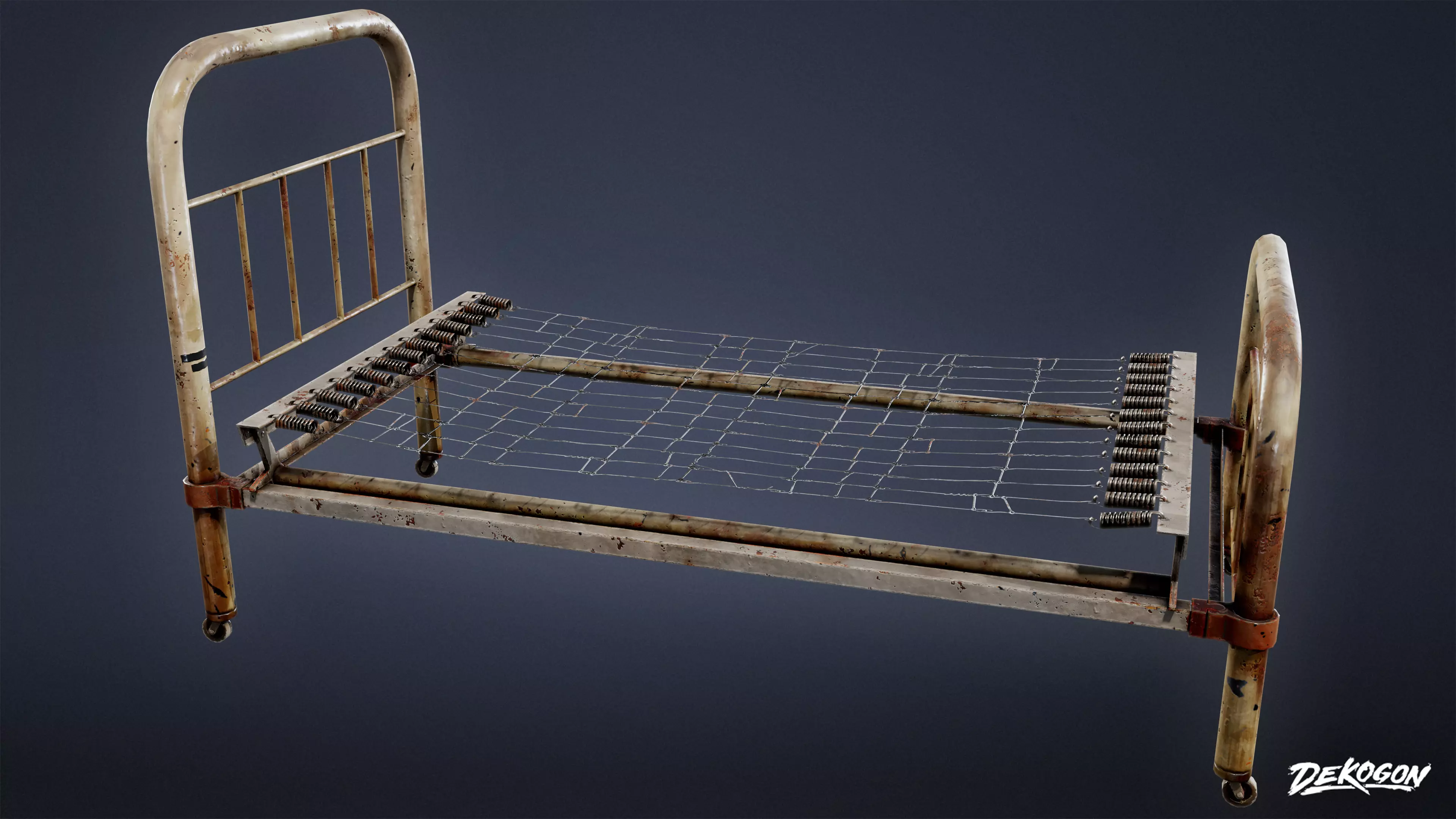 ATTIC - Bed Frame 01 - LOW POLY Low-poly 3D model_0