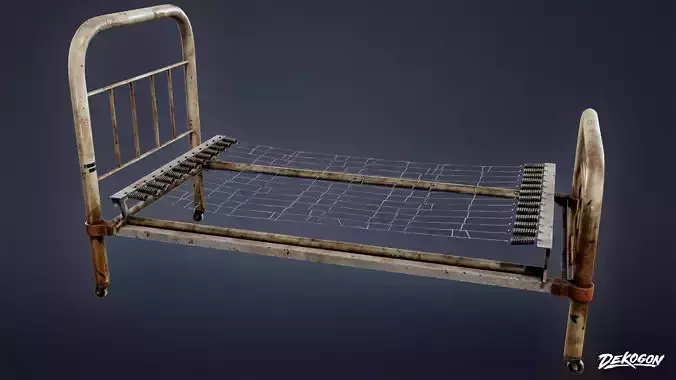 ATTIC - Bed Frame 01 - LOW POLY