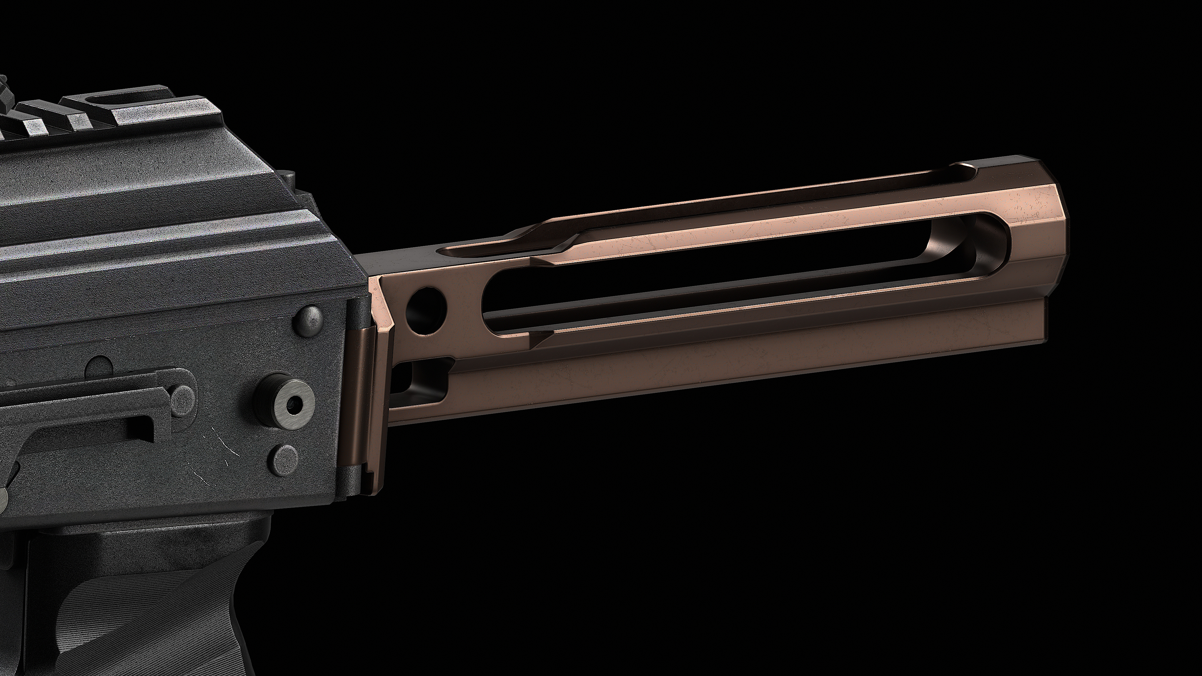 SAG AK buttstock adapter Low-poly 3D model_9