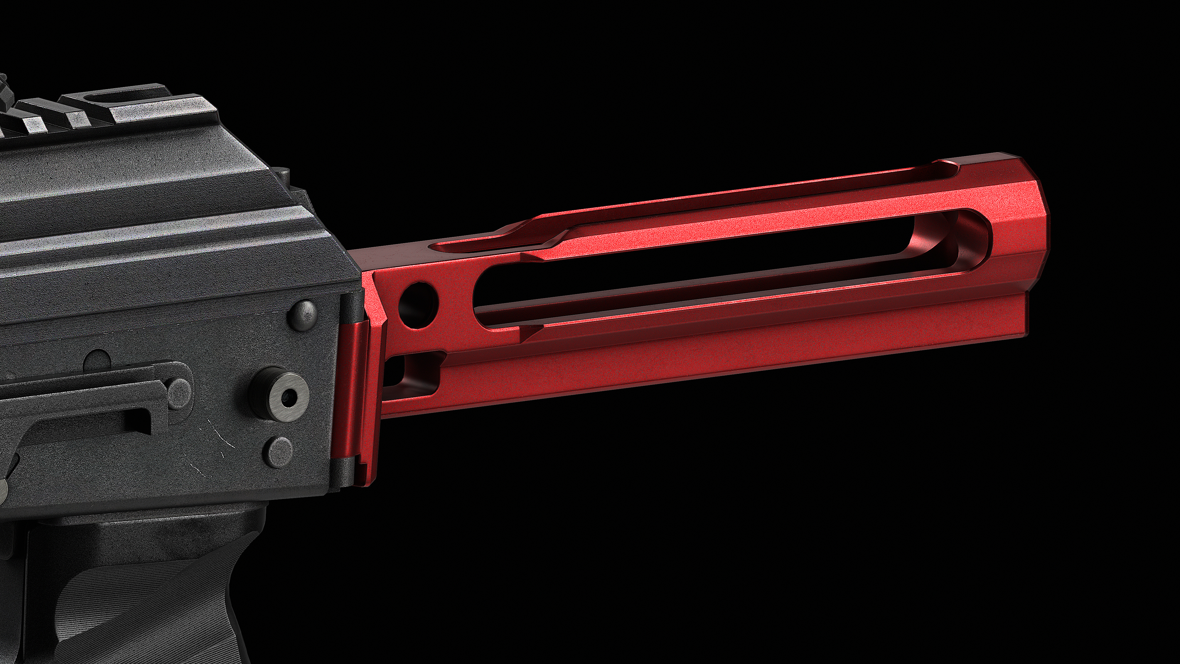 SAG AK buttstock adapter Low-poly 3D model_5