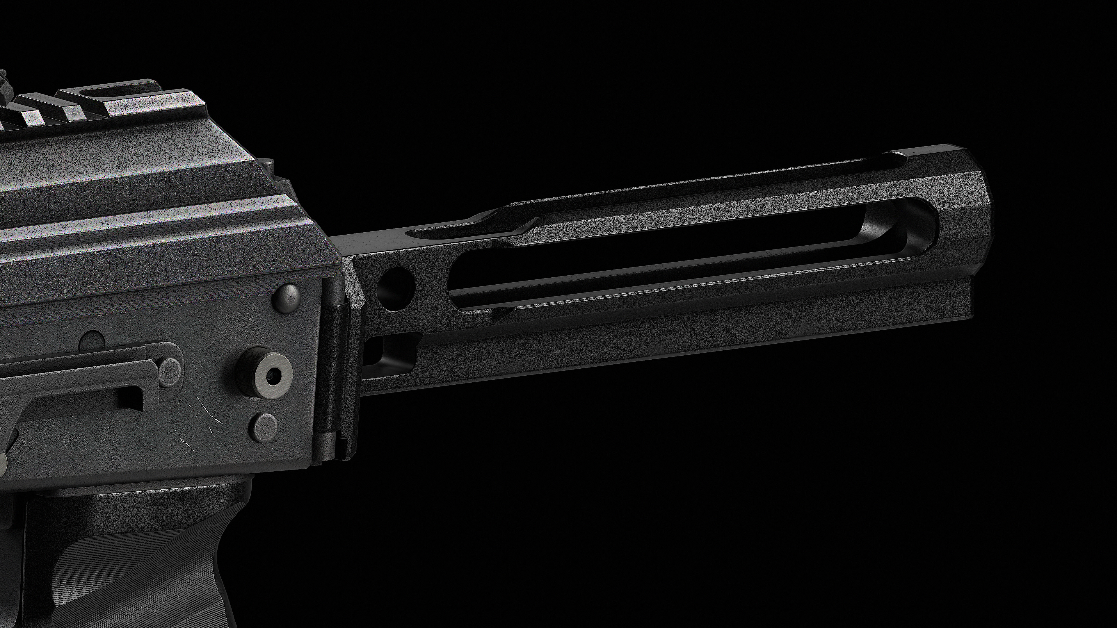 SAG AK buttstock adapter Low-poly 3D model_6