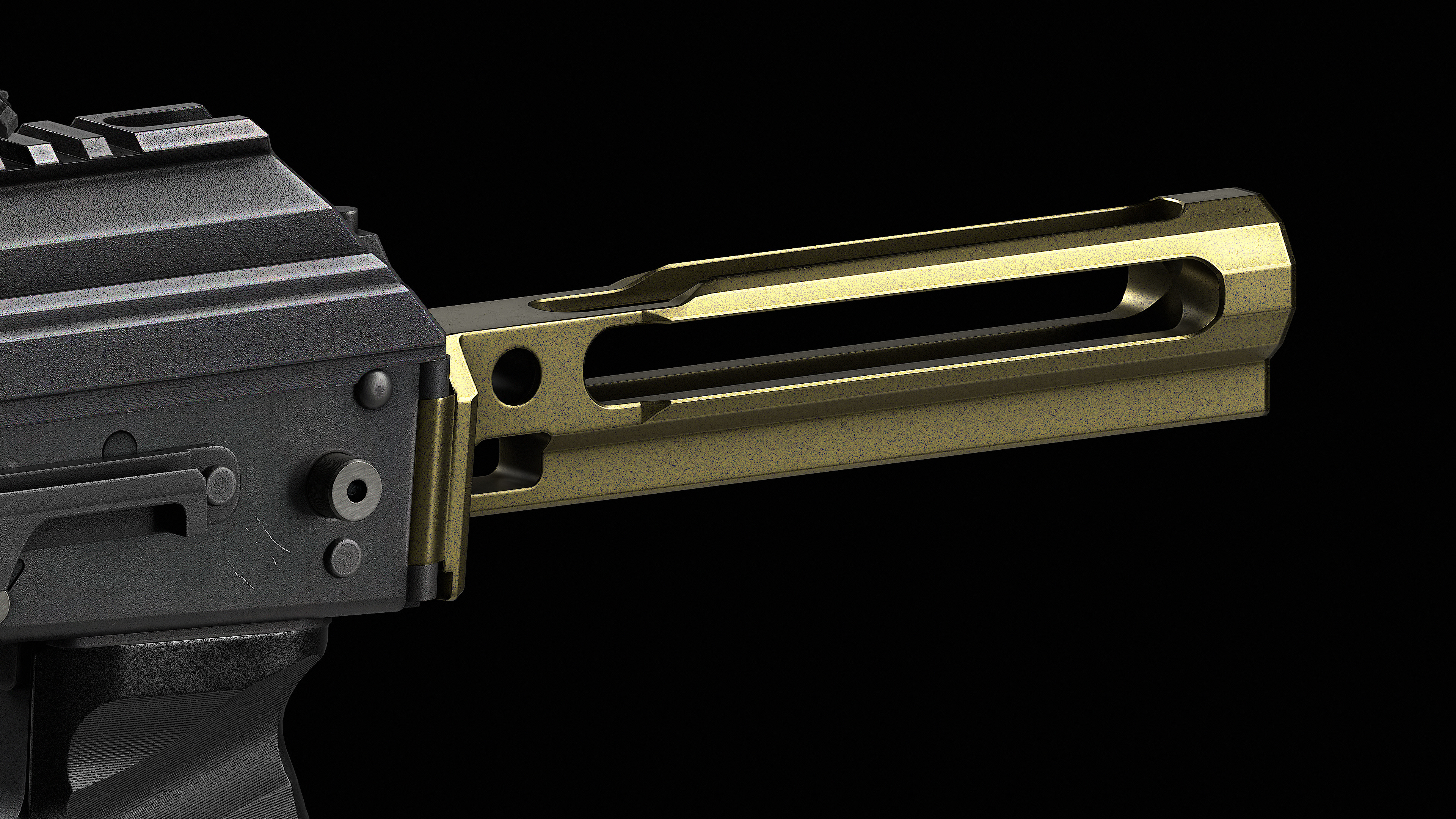 SAG AK buttstock adapter Low-poly 3D model_7