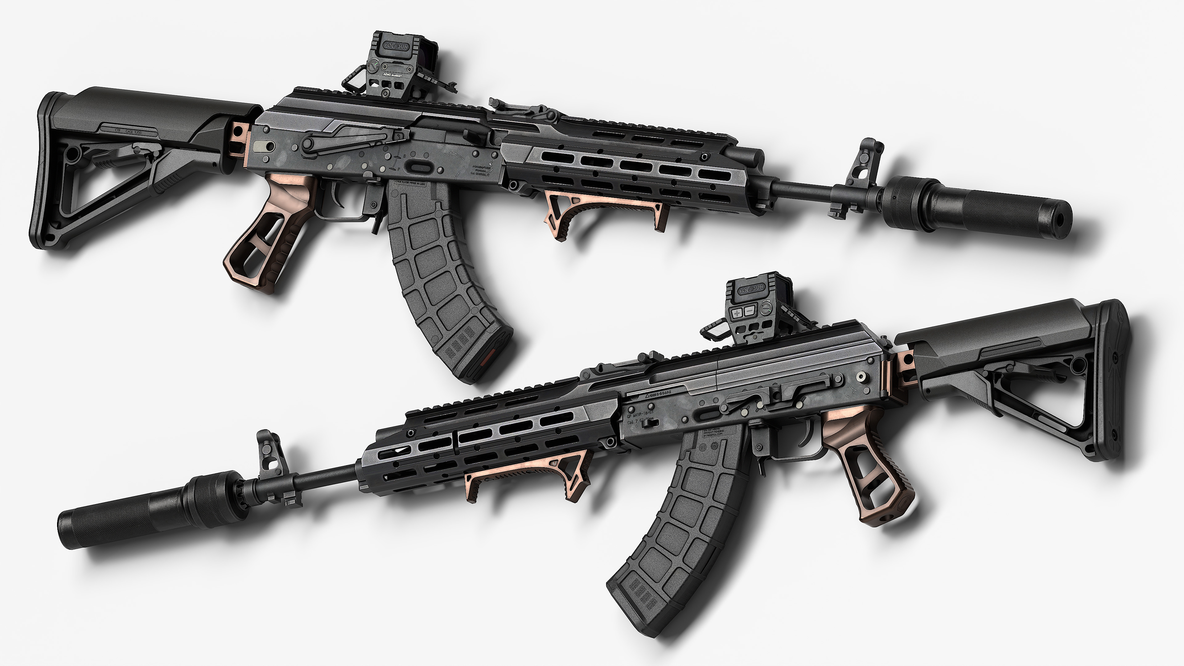 SAG AK buttstock adapter Low-poly 3D model_11