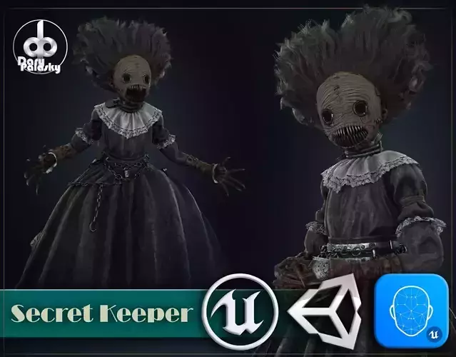 Secret Keeper Low-poly 3D model