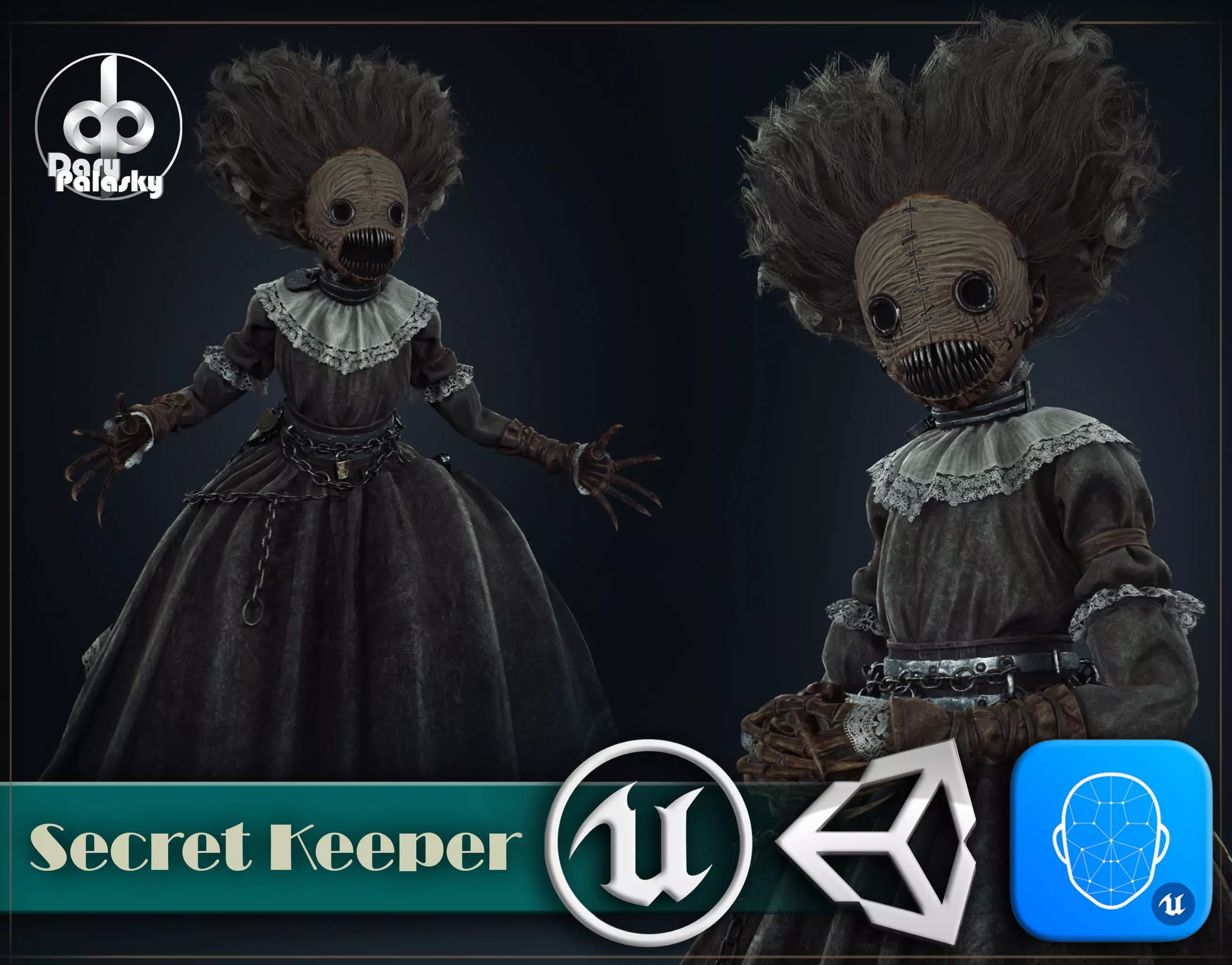 Secret Keeper Low-poly 3D model_0