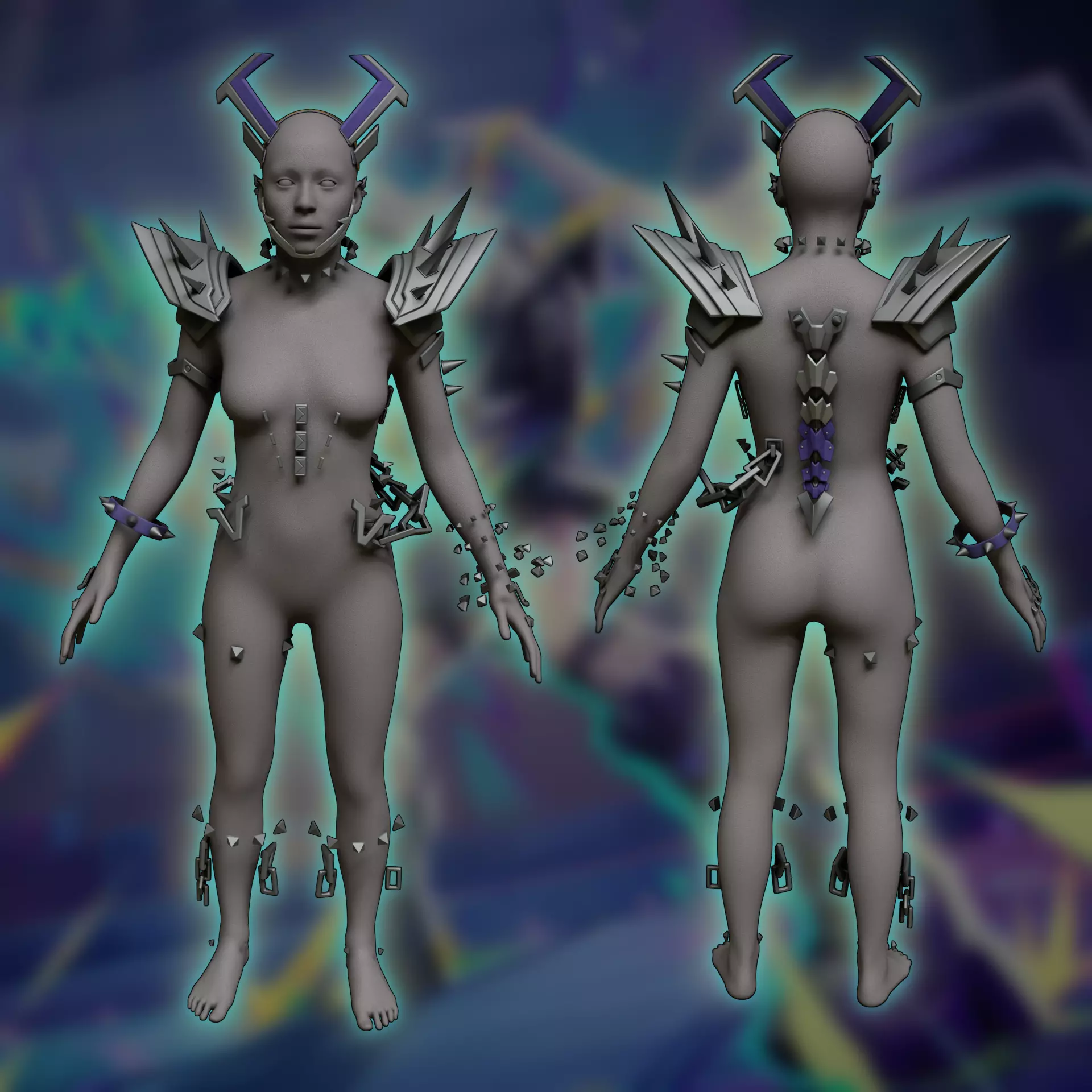 Marvel Rivals PUNKCHILD MAGIK Cosplay Horns Accessories SWORD 3D print model_0