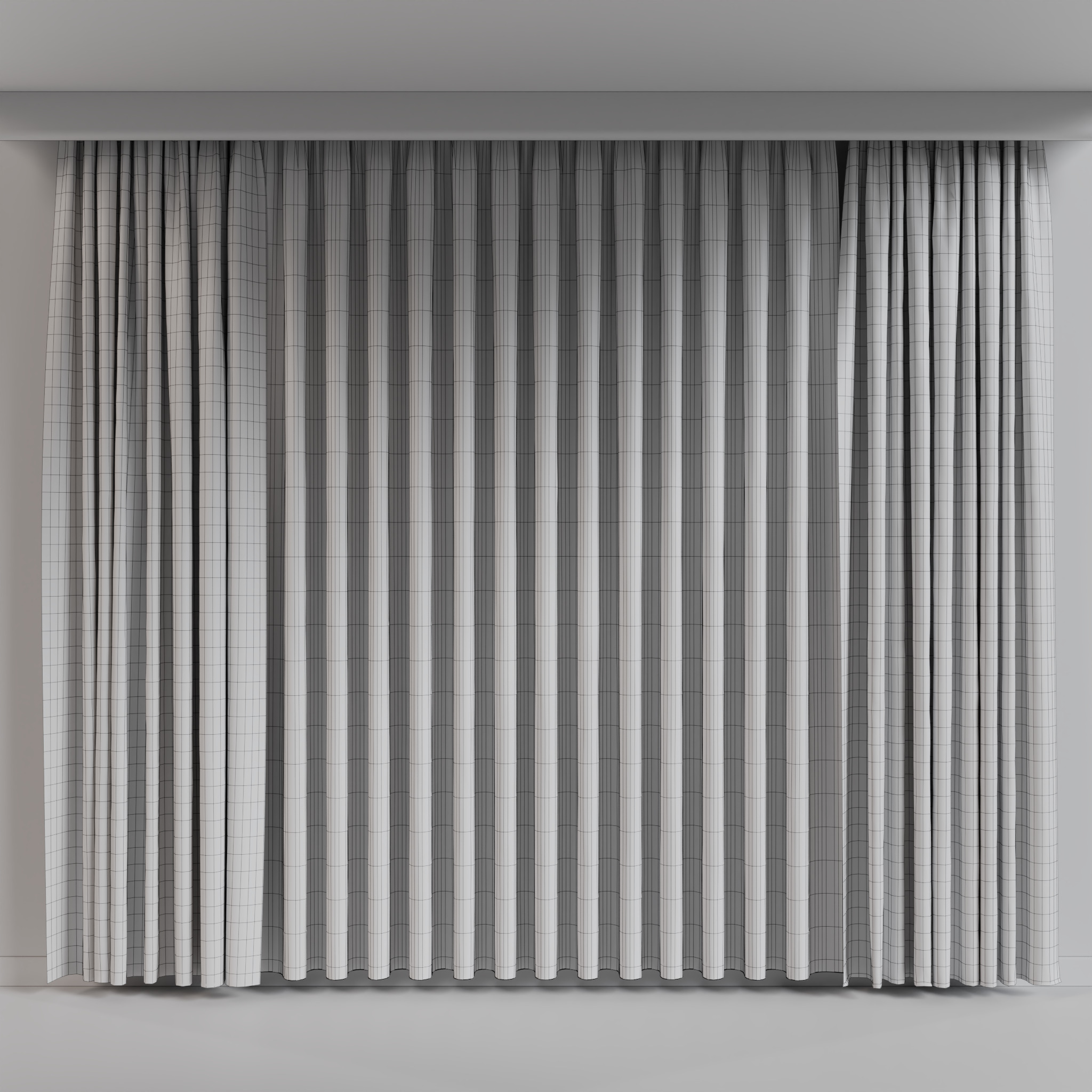 Curtain 001 Low-poly 3D model_9