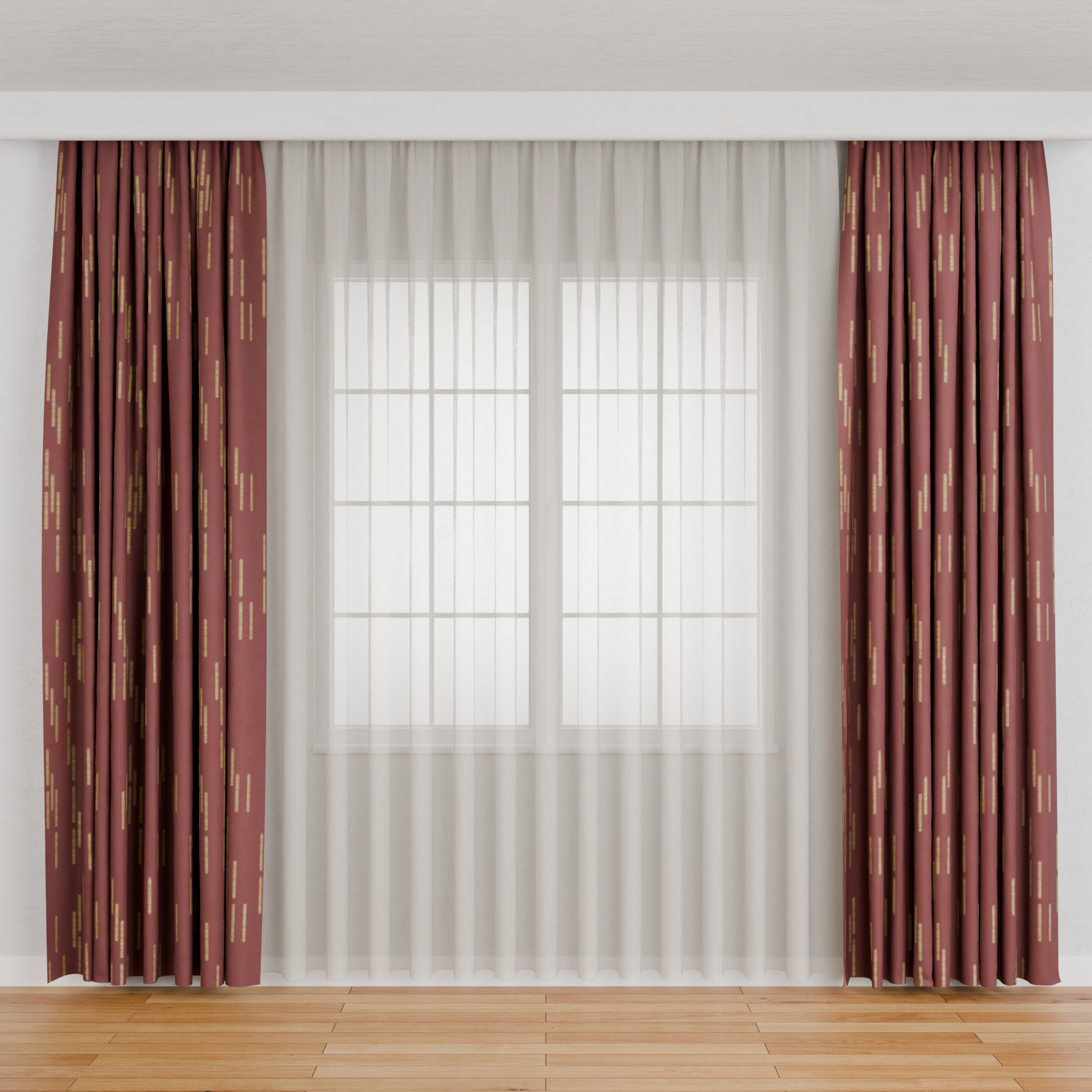 Curtain 001 Low-poly 3D model_2