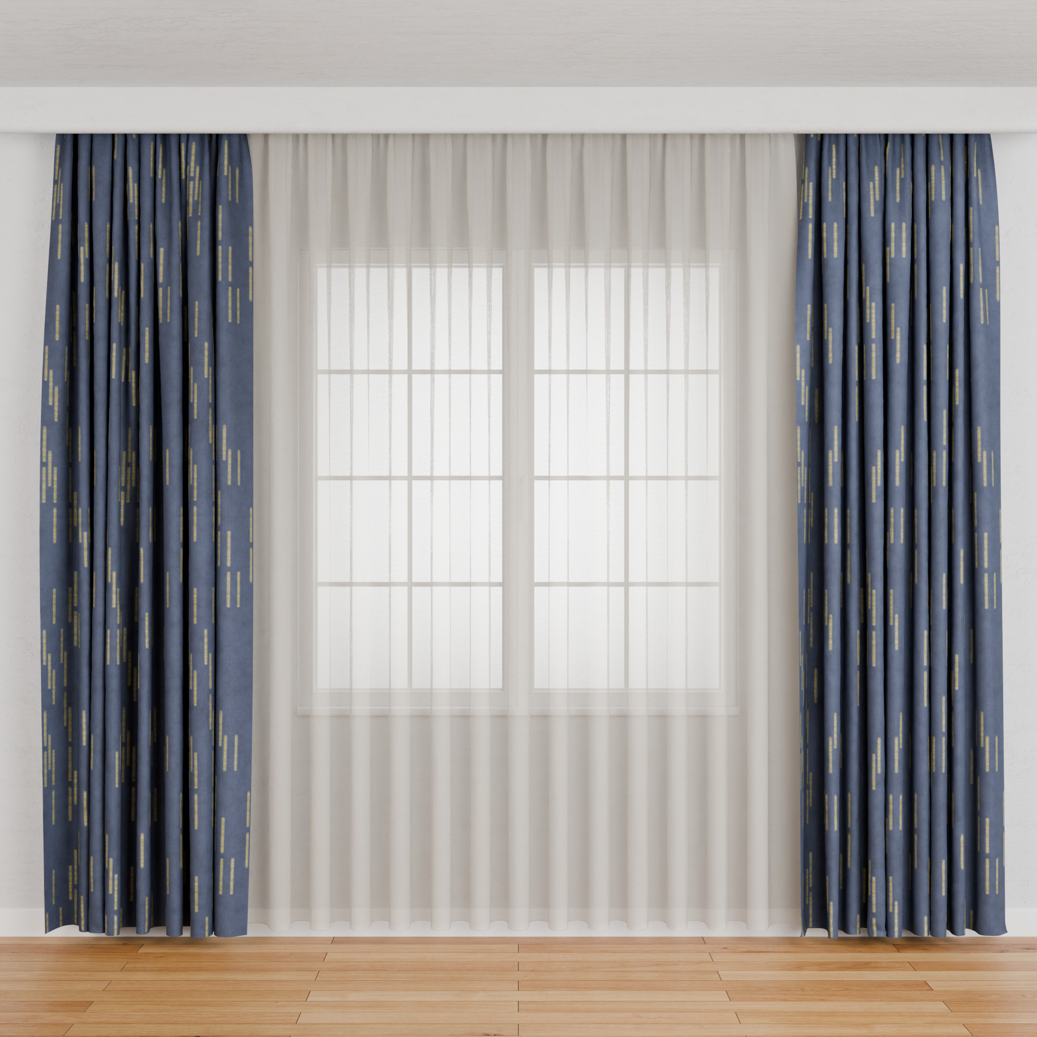 Curtain 001 Low-poly 3D model_1