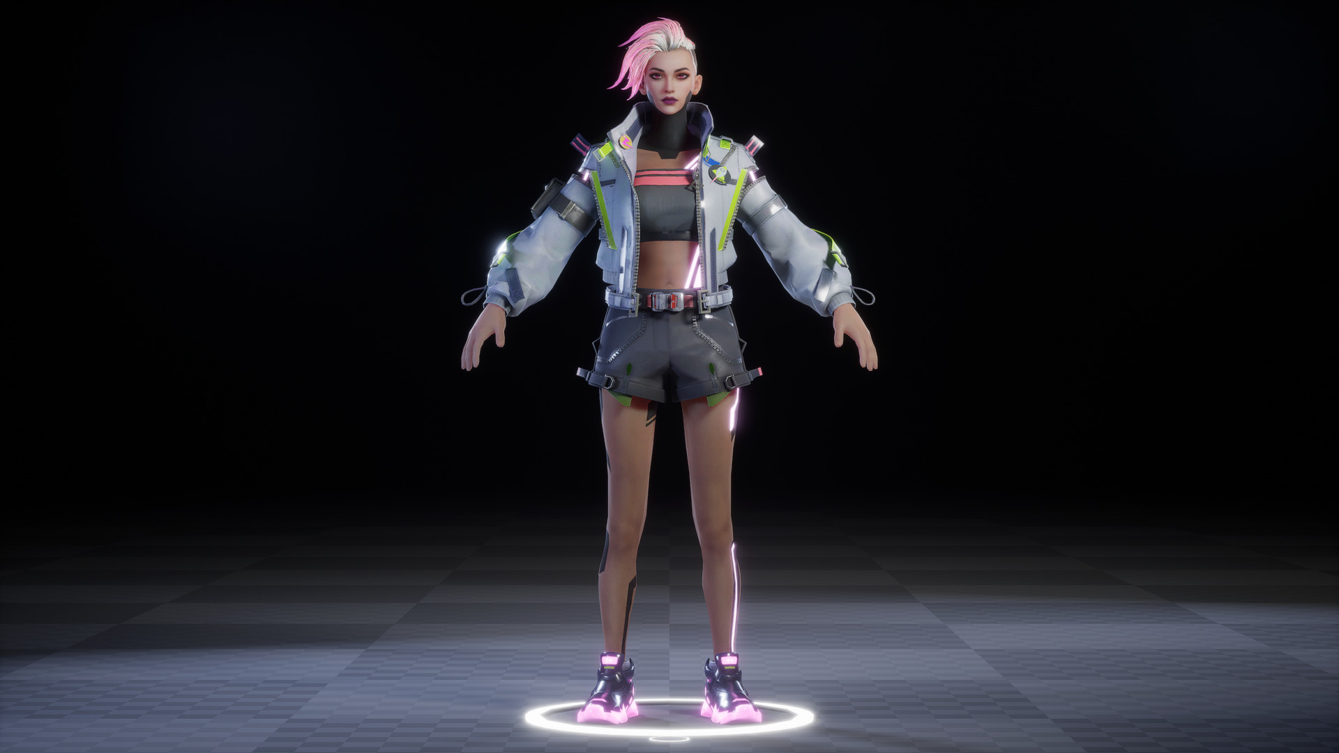CYBERPUNK GIRL 3D MODEL 3D model_3