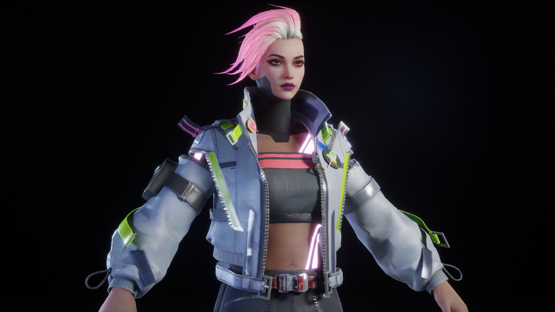 CYBERPUNK GIRL 3D MODEL 3D model_2