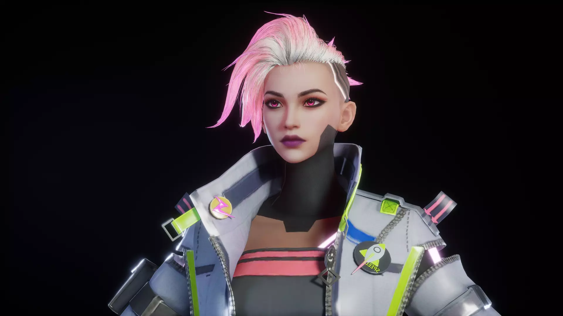 CYBERPUNK GIRL 3D MODEL 3D model_0