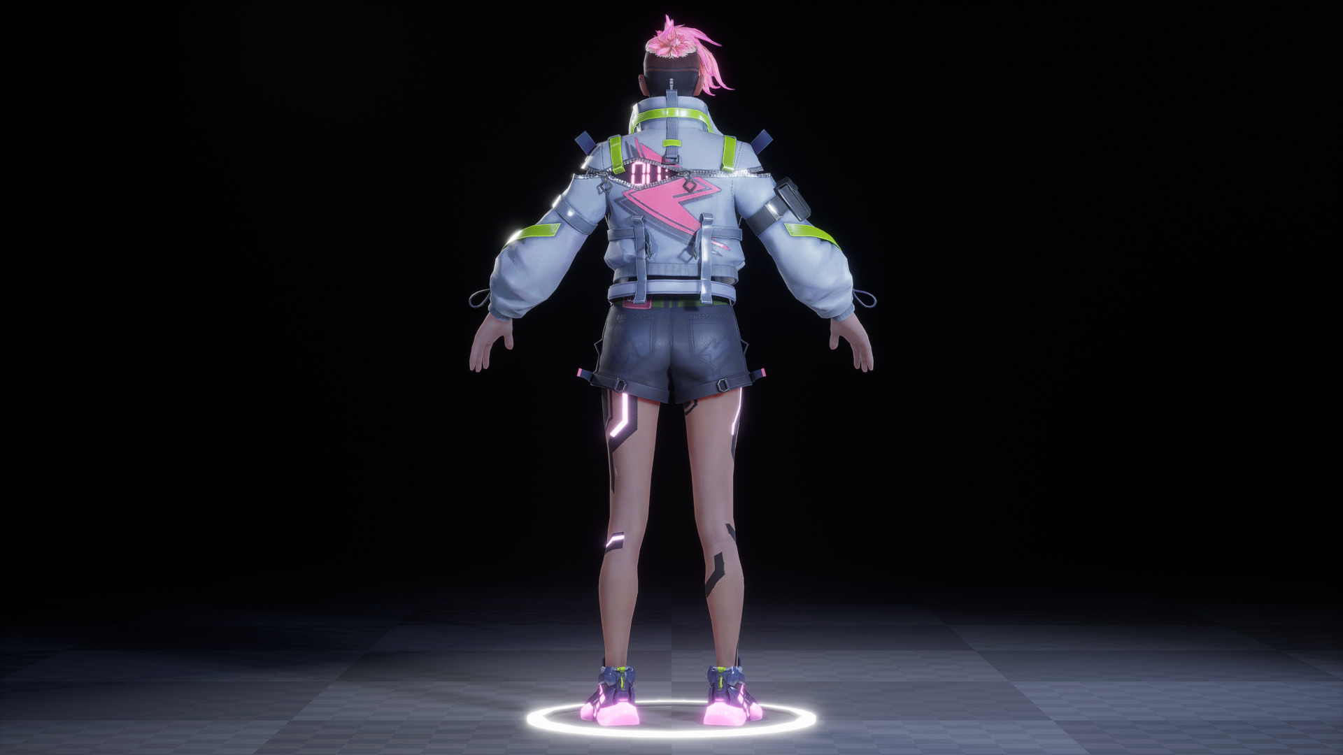 CYBERPUNK GIRL 3D MODEL 3D model_4