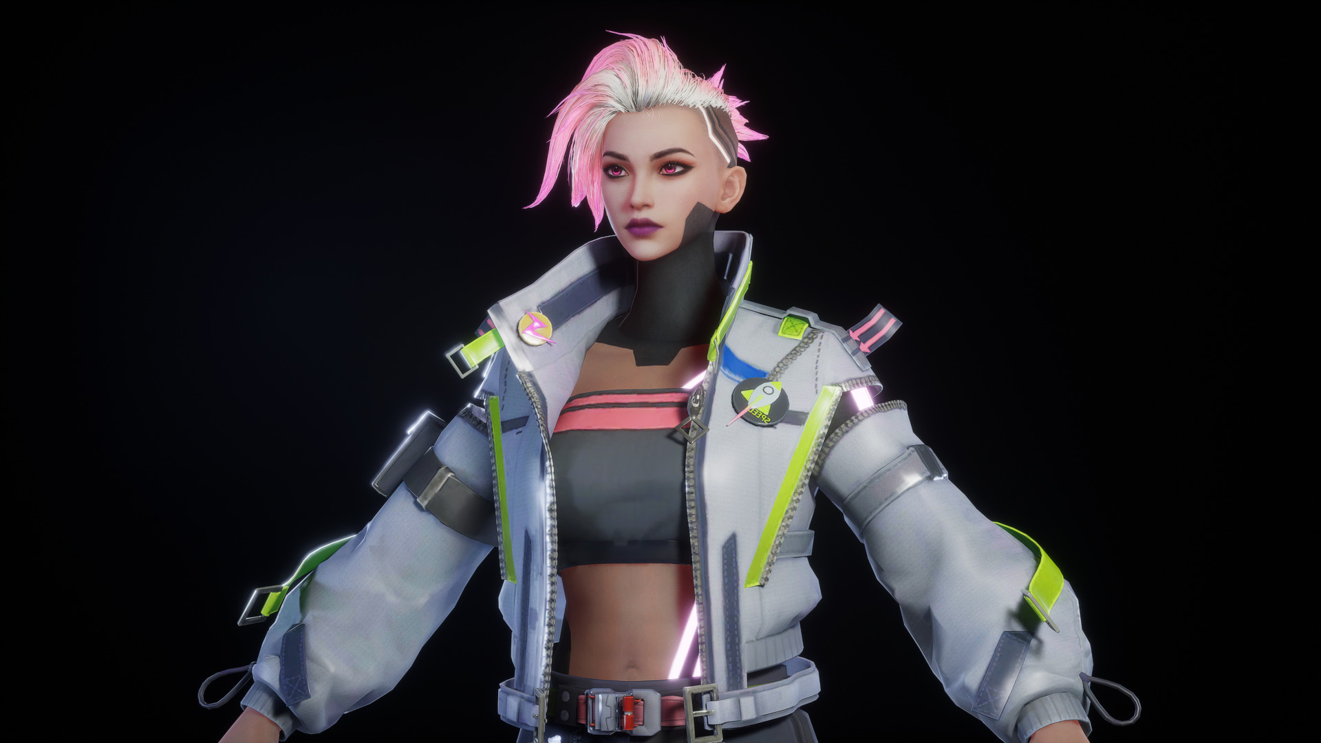 CYBERPUNK GIRL 3D MODEL 3D model_1