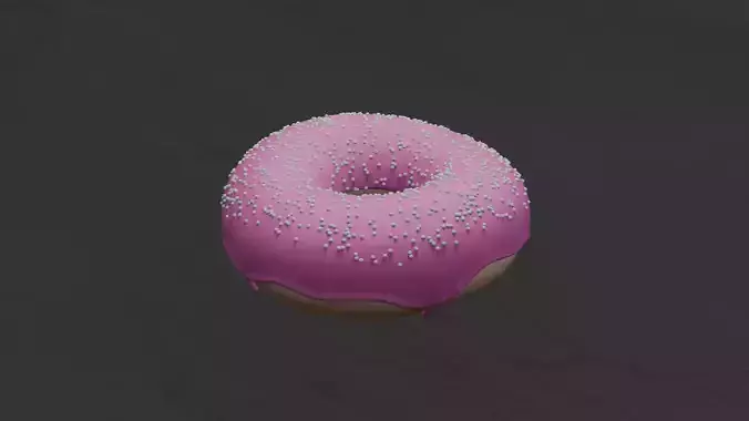 3D Model of Delicious Pink Donut