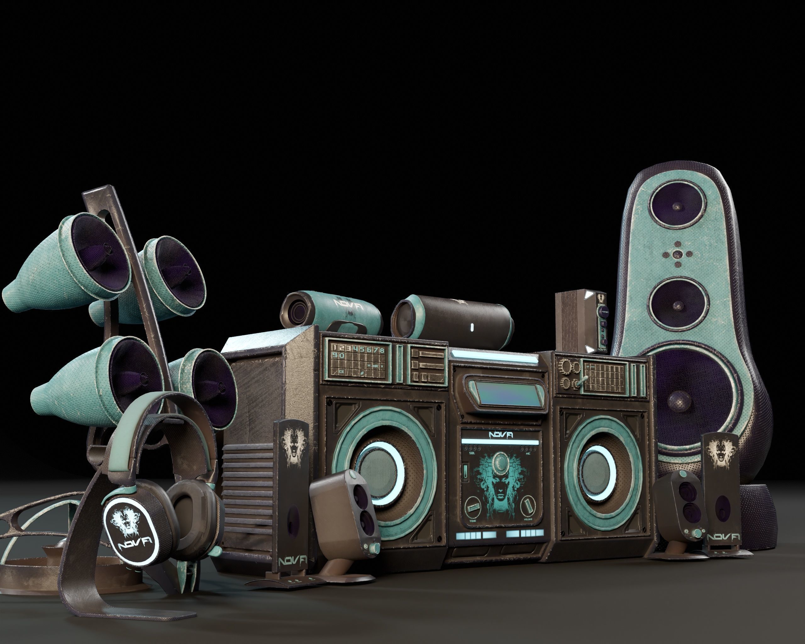NOVA Sci-Fi Sound System 3D Model Collection_11