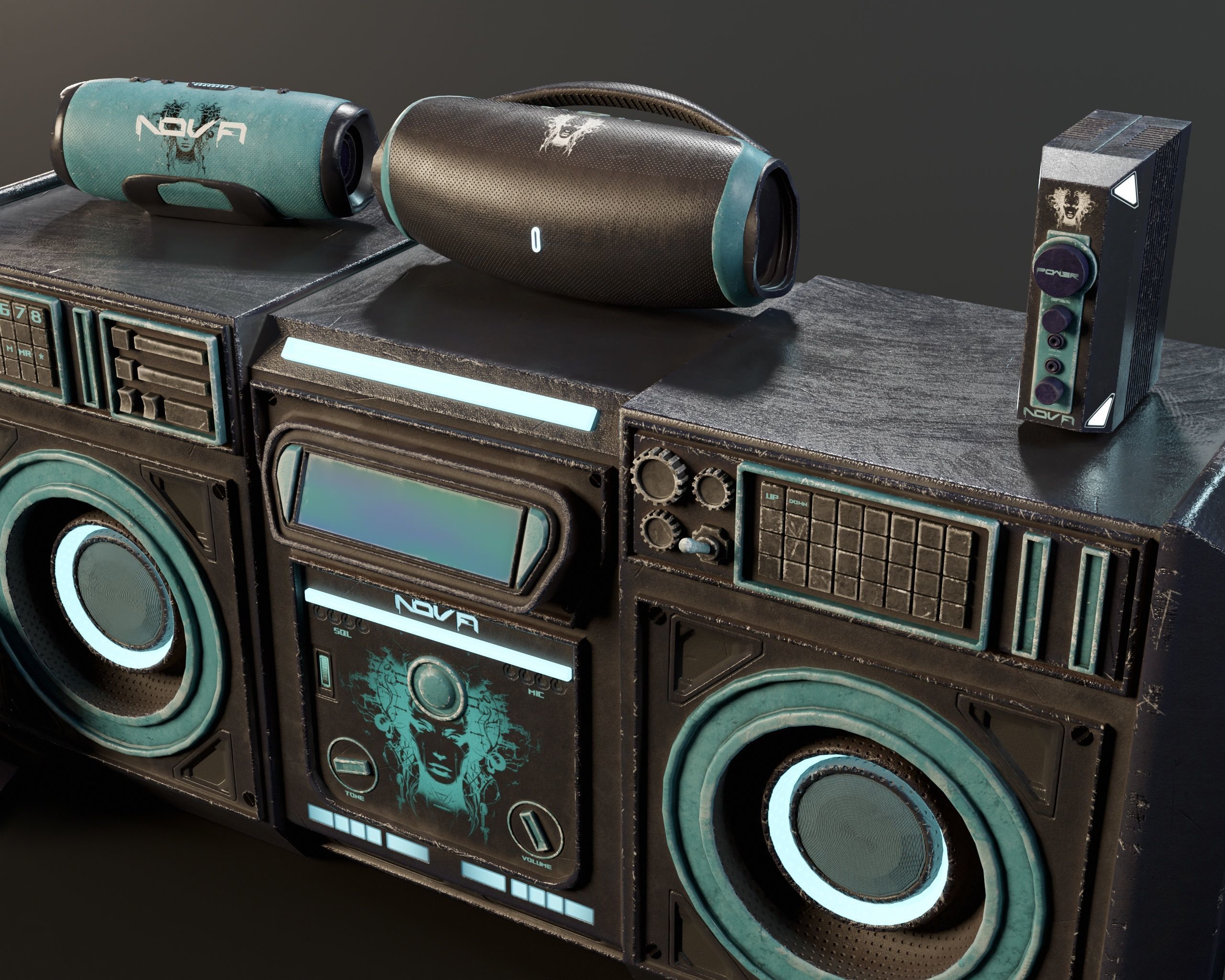 NOVA Sci-Fi Sound System 3D Model Collection_13
