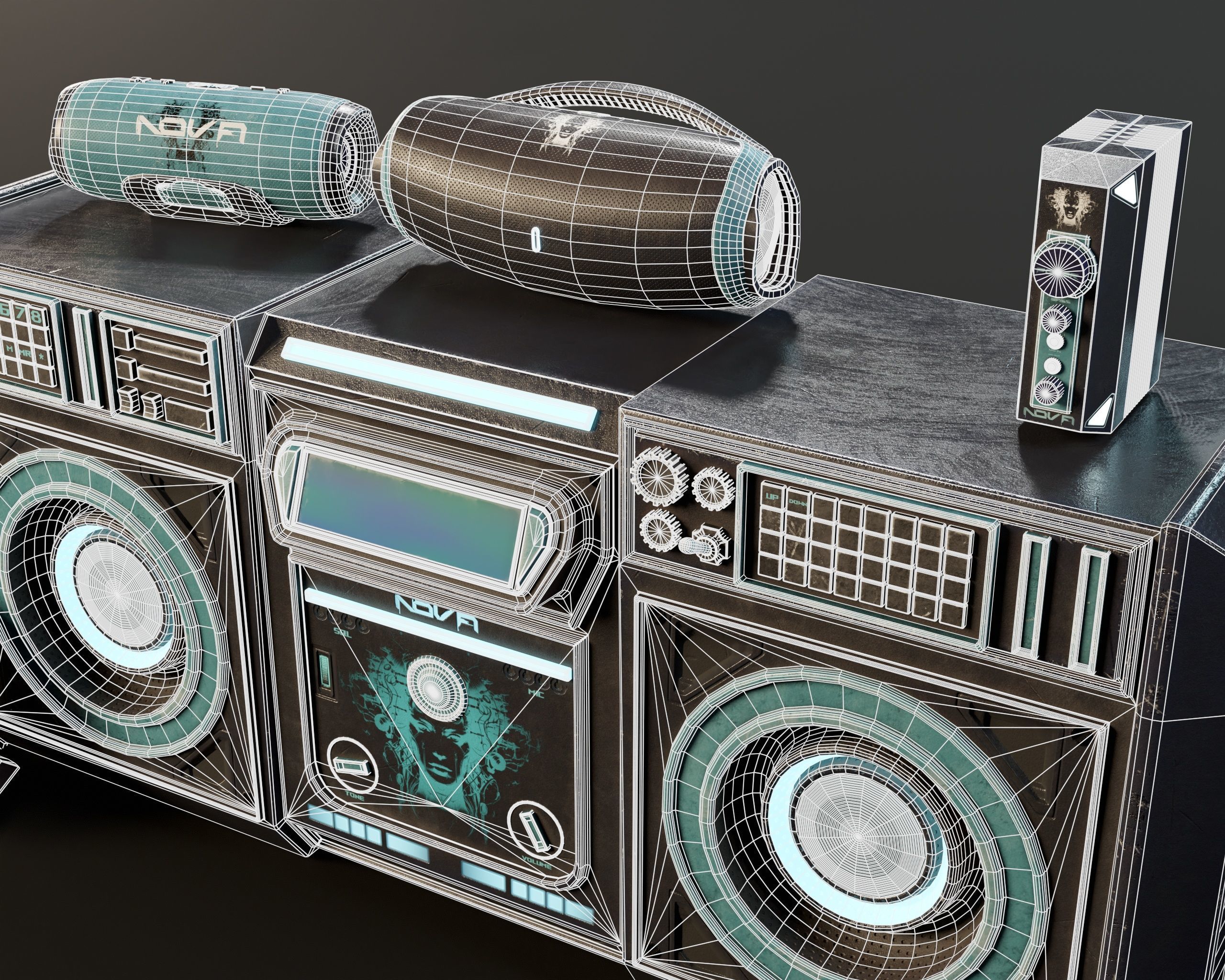 NOVA Sci-Fi Sound System 3D Model Collection_14