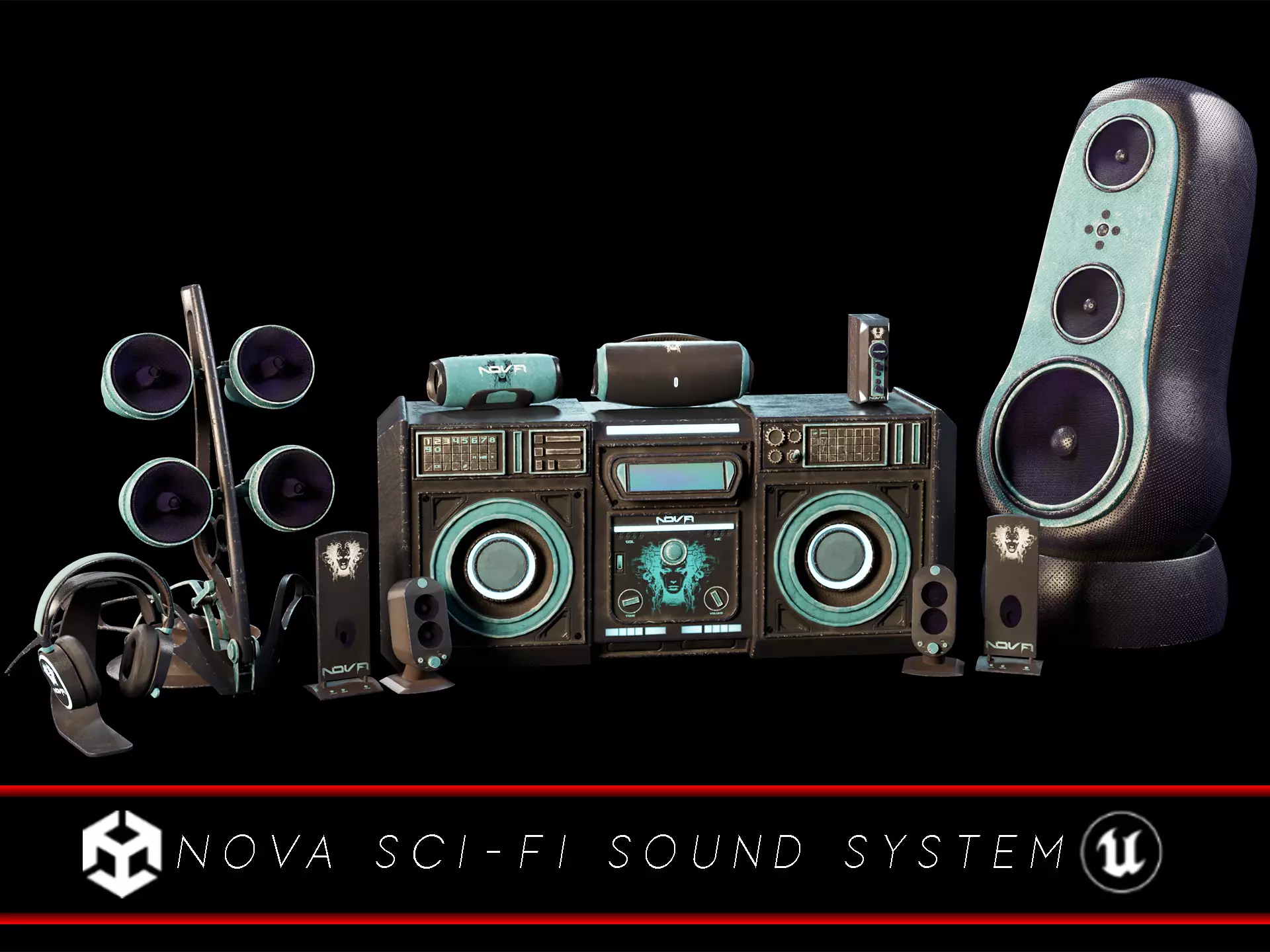 NOVA Sci-Fi Sound System 3D Model Collection_0