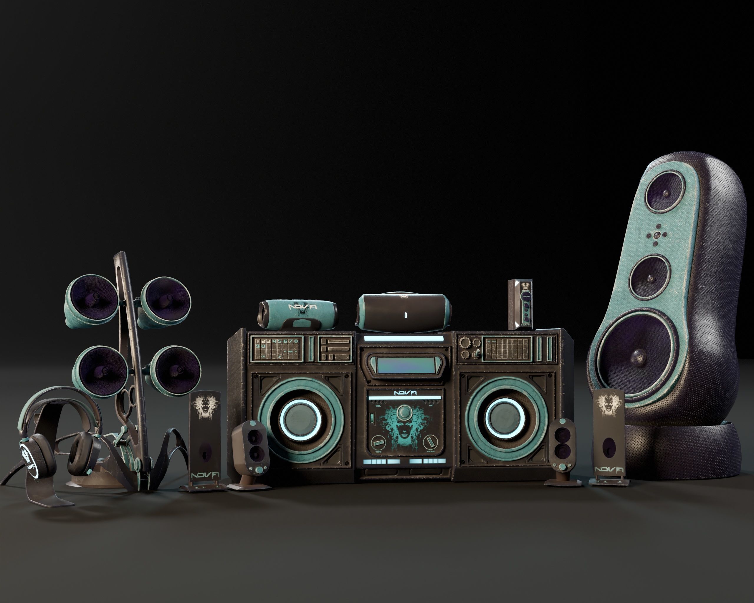 NOVA Sci-Fi Sound System 3D Model Collection_9