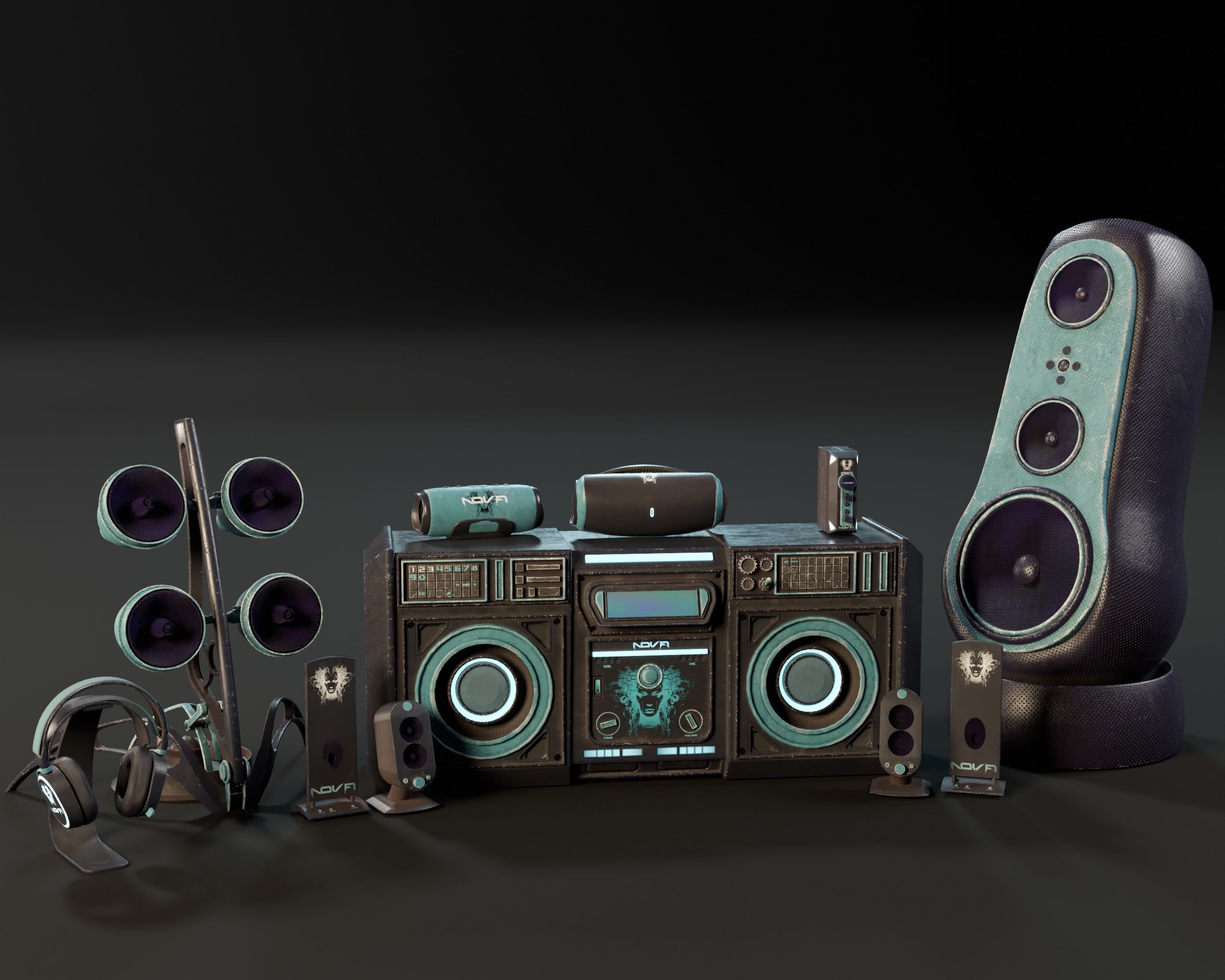 NOVA Sci-Fi Sound System 3D Model Collection_7
