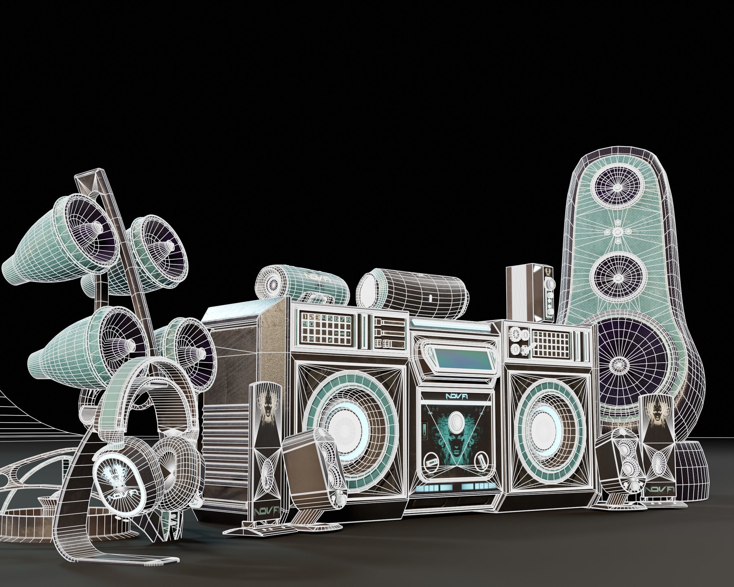 NOVA Sci-Fi Sound System 3D Model Collection_12
