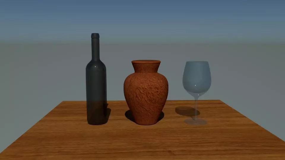 Botella con vasija y copa Free 3D print model