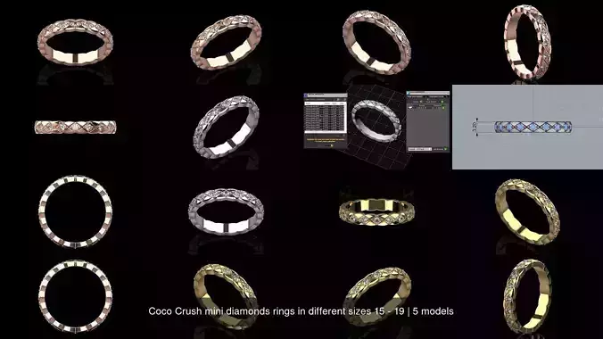 Coco Crush mini diamonds rings in different sizes 15 - 19