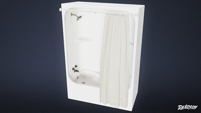 MOTEL - Bathtub 12 - LOW POLY AND NANITE Low-poly 3D model