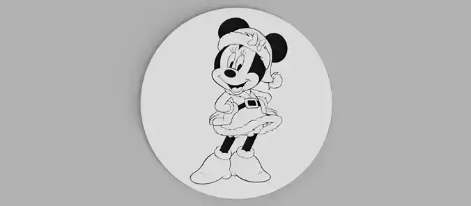 Minnie Mouse Santa Claus Christmas Coasters 3D print model